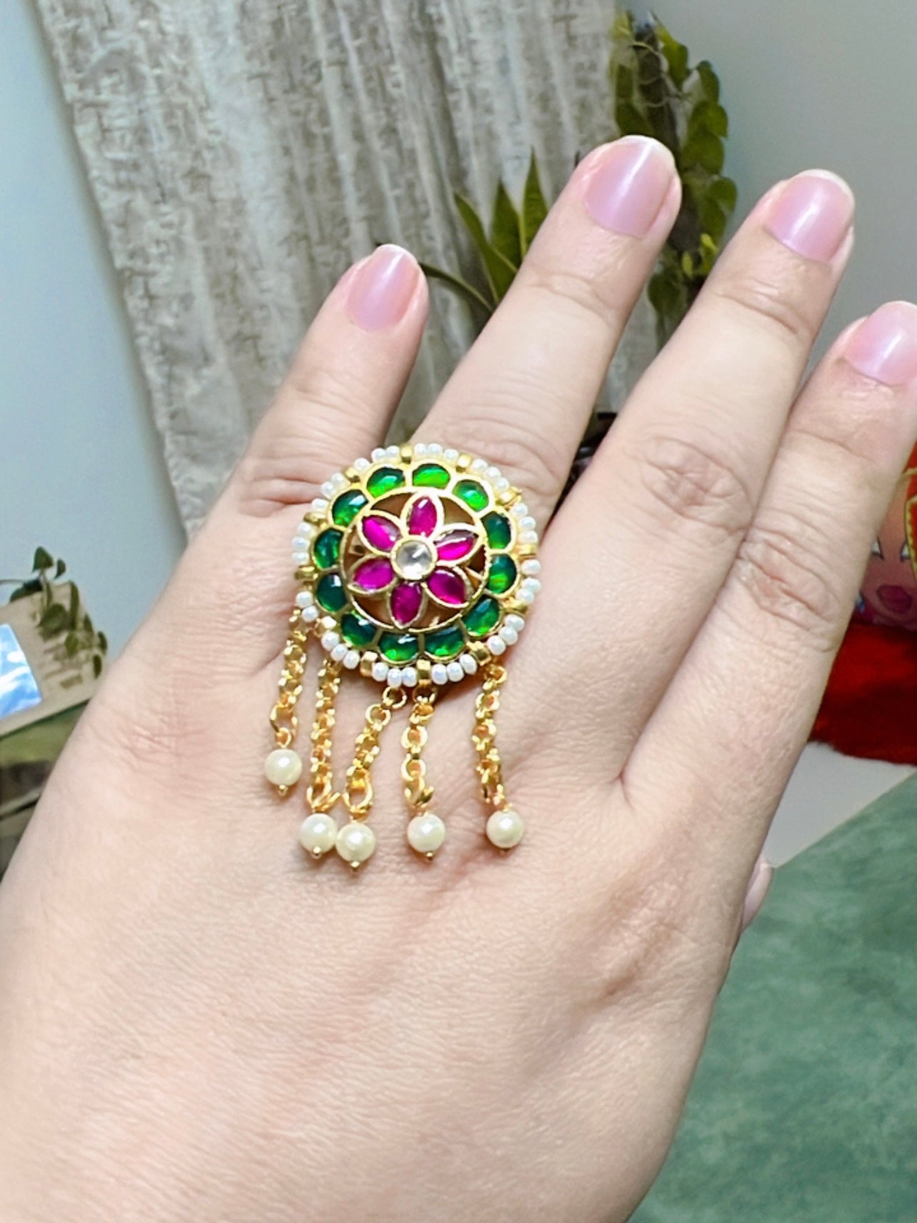 Ruhani Jadau kundan Ring DB-GP1900Z2