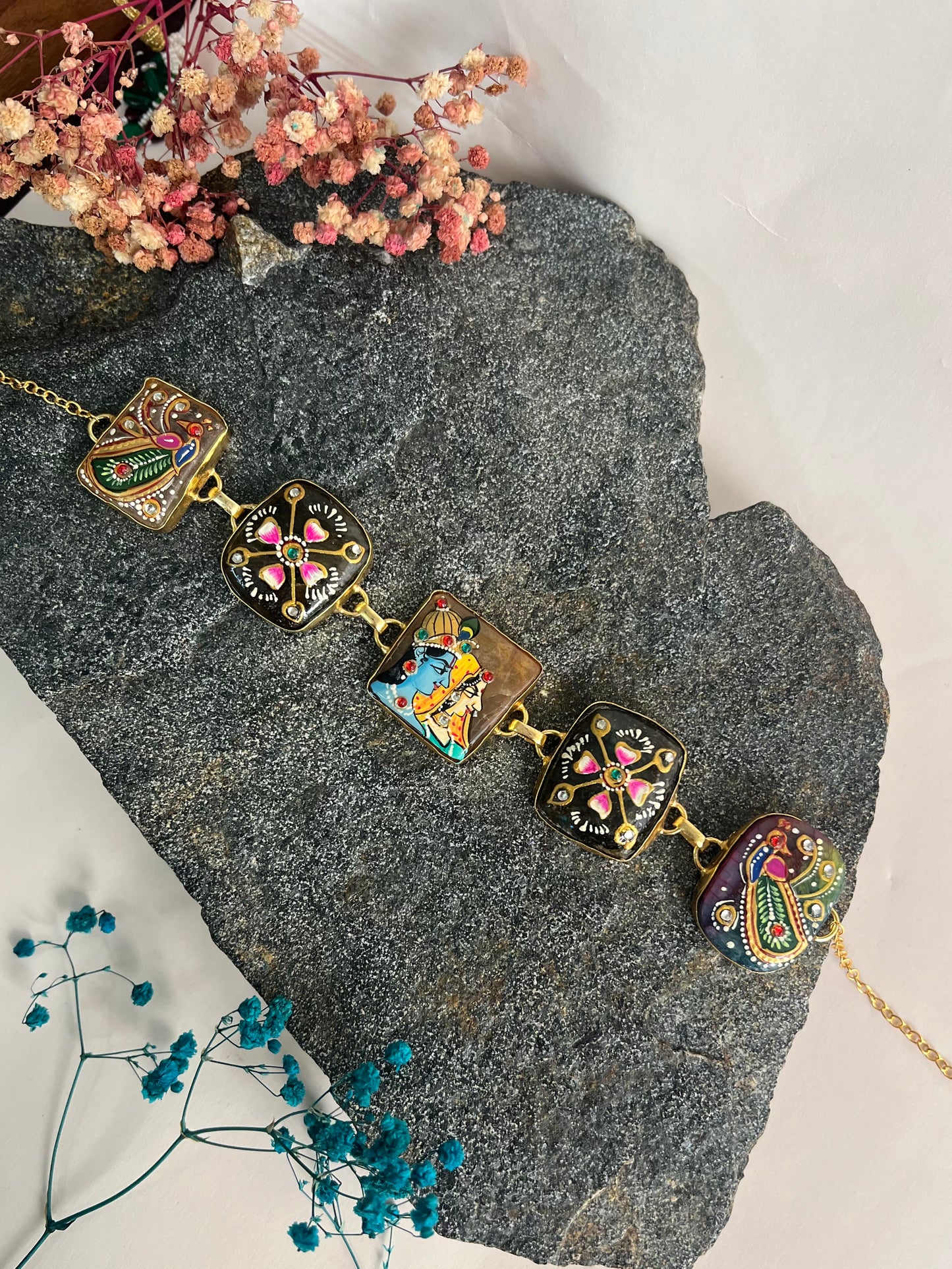 TANJOR ART RADHA KRISHNA CHOKER NECKLACE DB-GP11250Z2