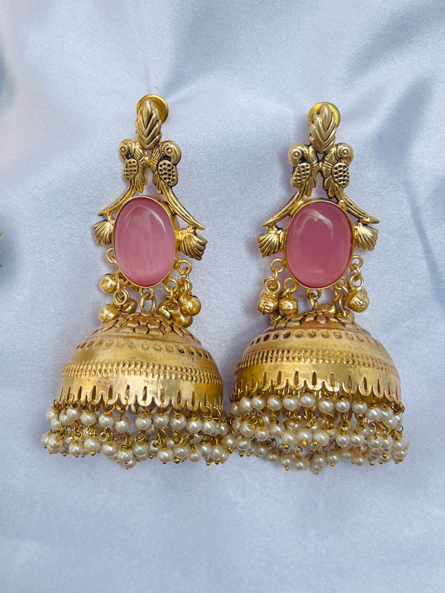 Ruhani Pink Jhumka Earrings DB-GP11400Z2