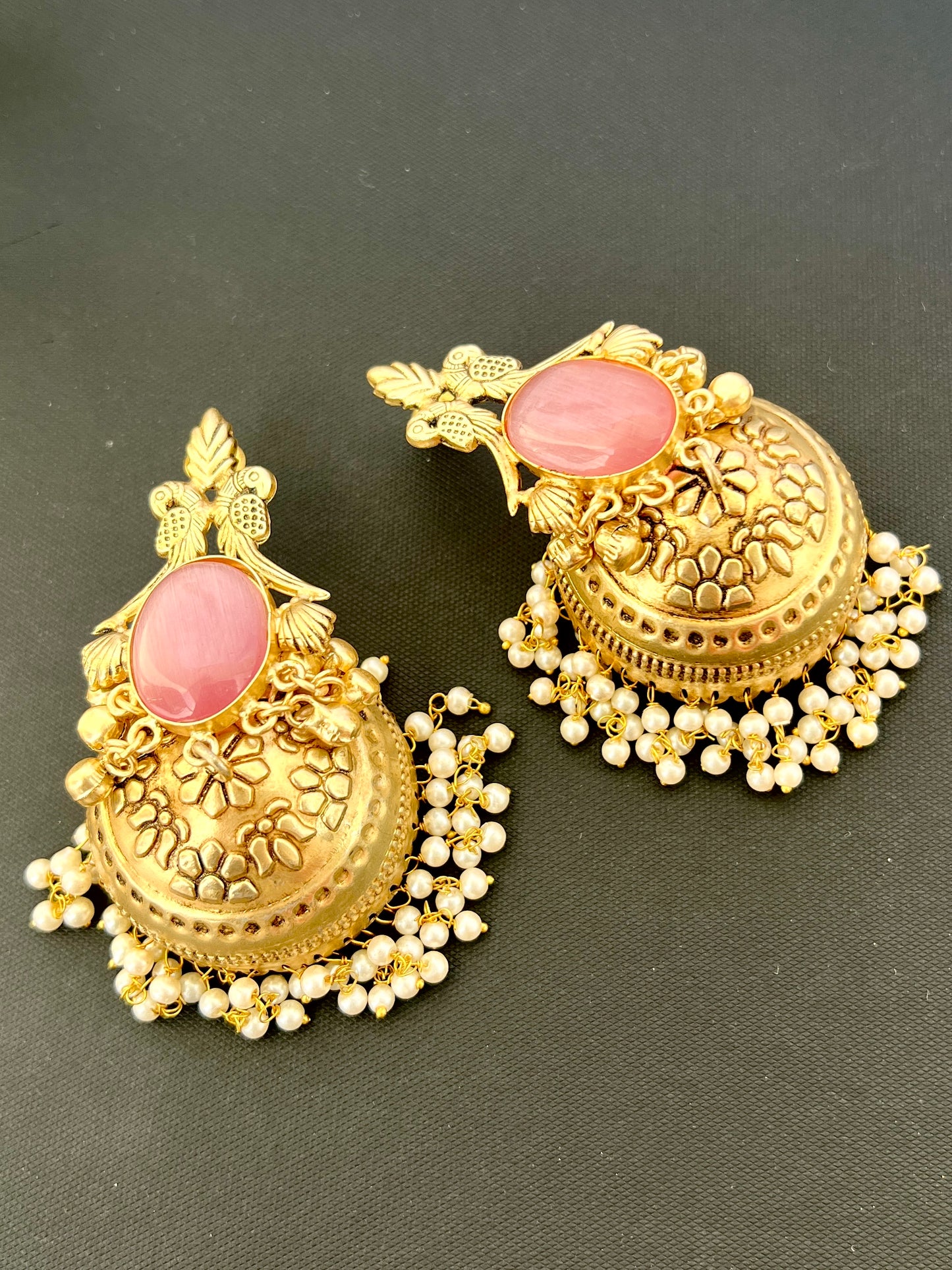Ruhani Pink Jhumka Earrings DB-GP11400Z2