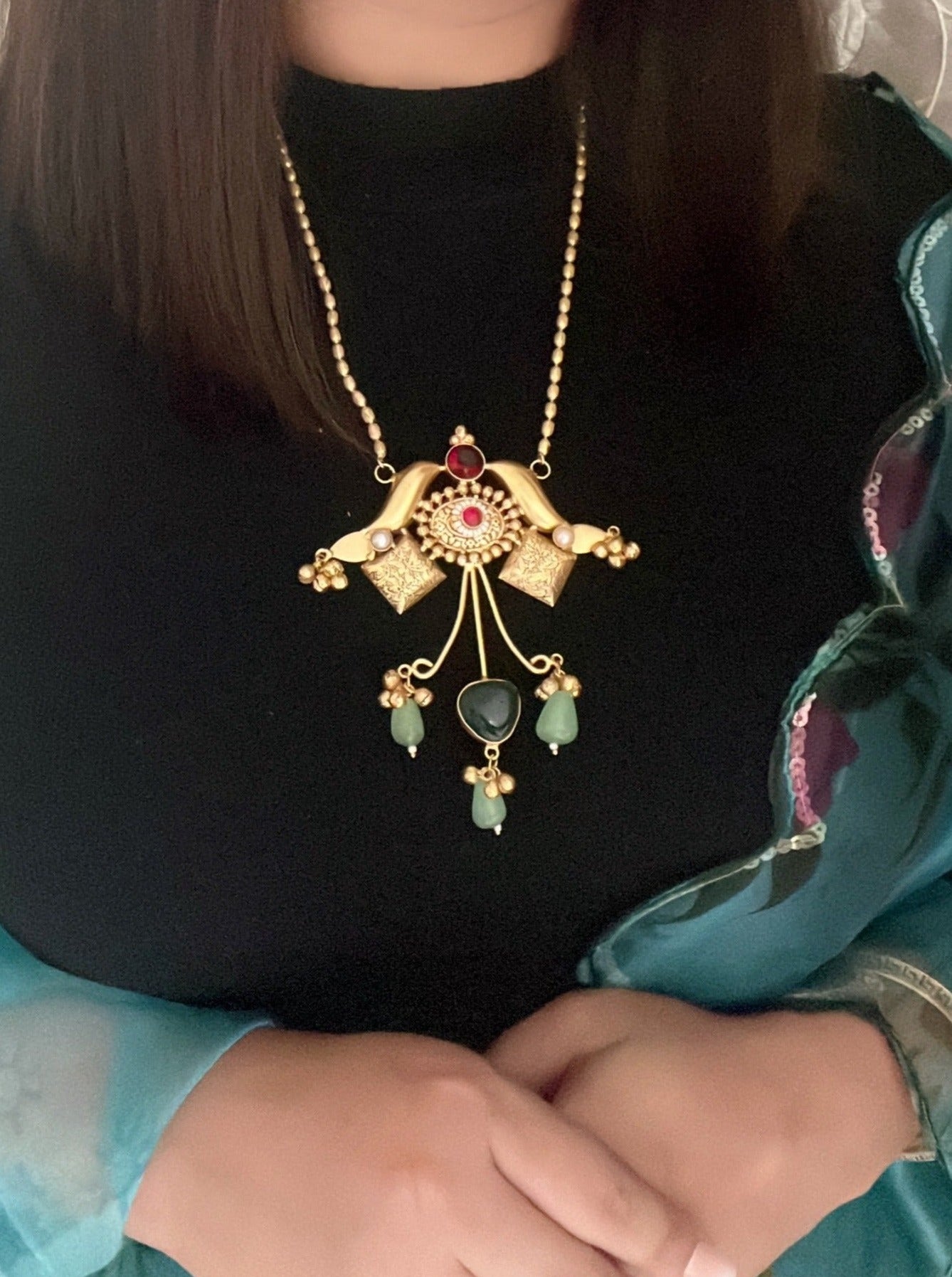 HANDCRAFTED RAJWADI NECKLACE DB-GP12300Z2