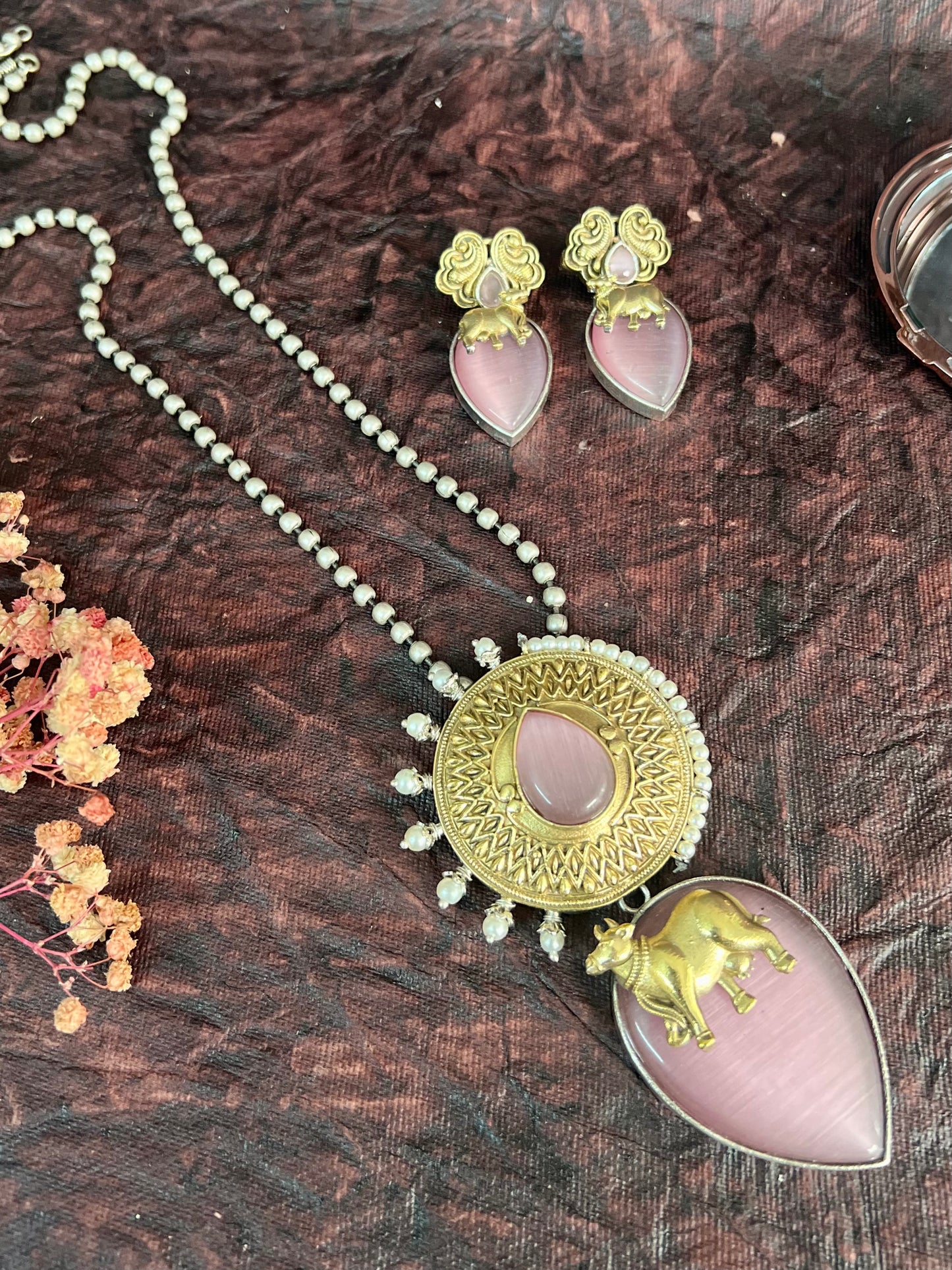 DUAL TONE NANDI FUSION NECKLACE SET DB-SR11700Z