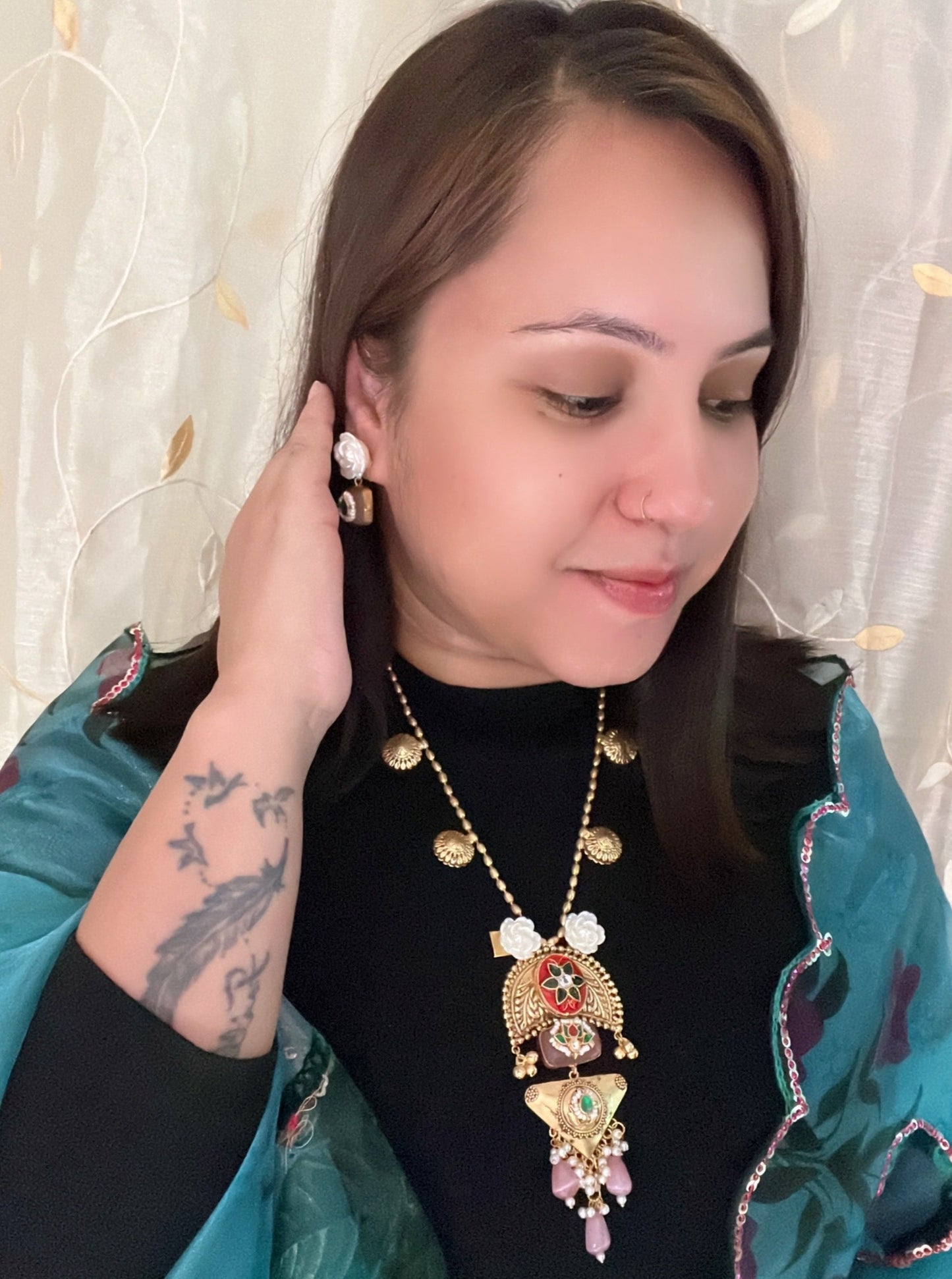GEHNA HANDCRAFTED RAJWADI STATEMENT NECKLACE DB-GP12400Z2