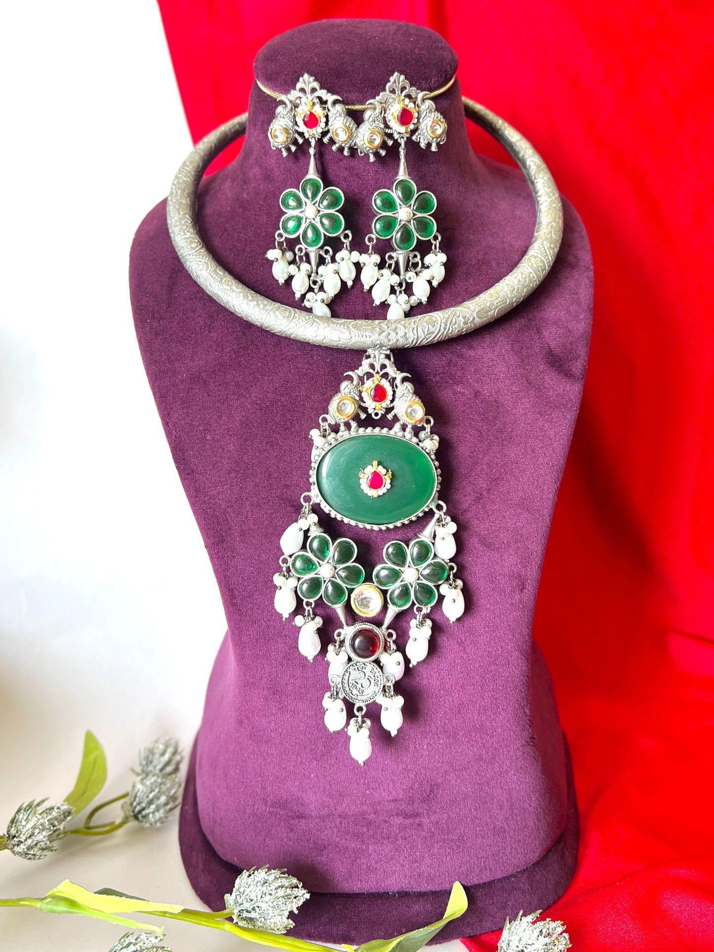 Silver Hasli Style Choker Necklace Set DB-GP122000Z2