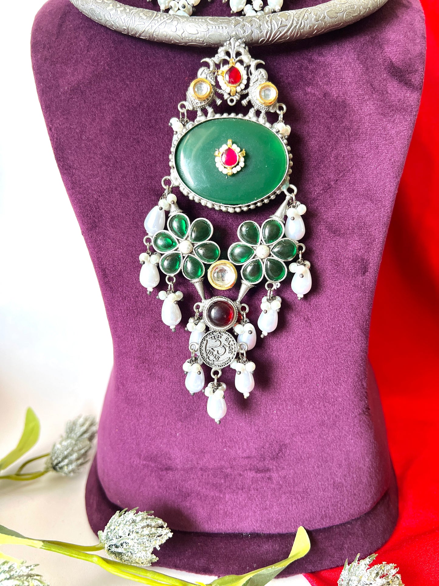 Silver Hasli Style Choker Necklace Set DB-GP122000Z2