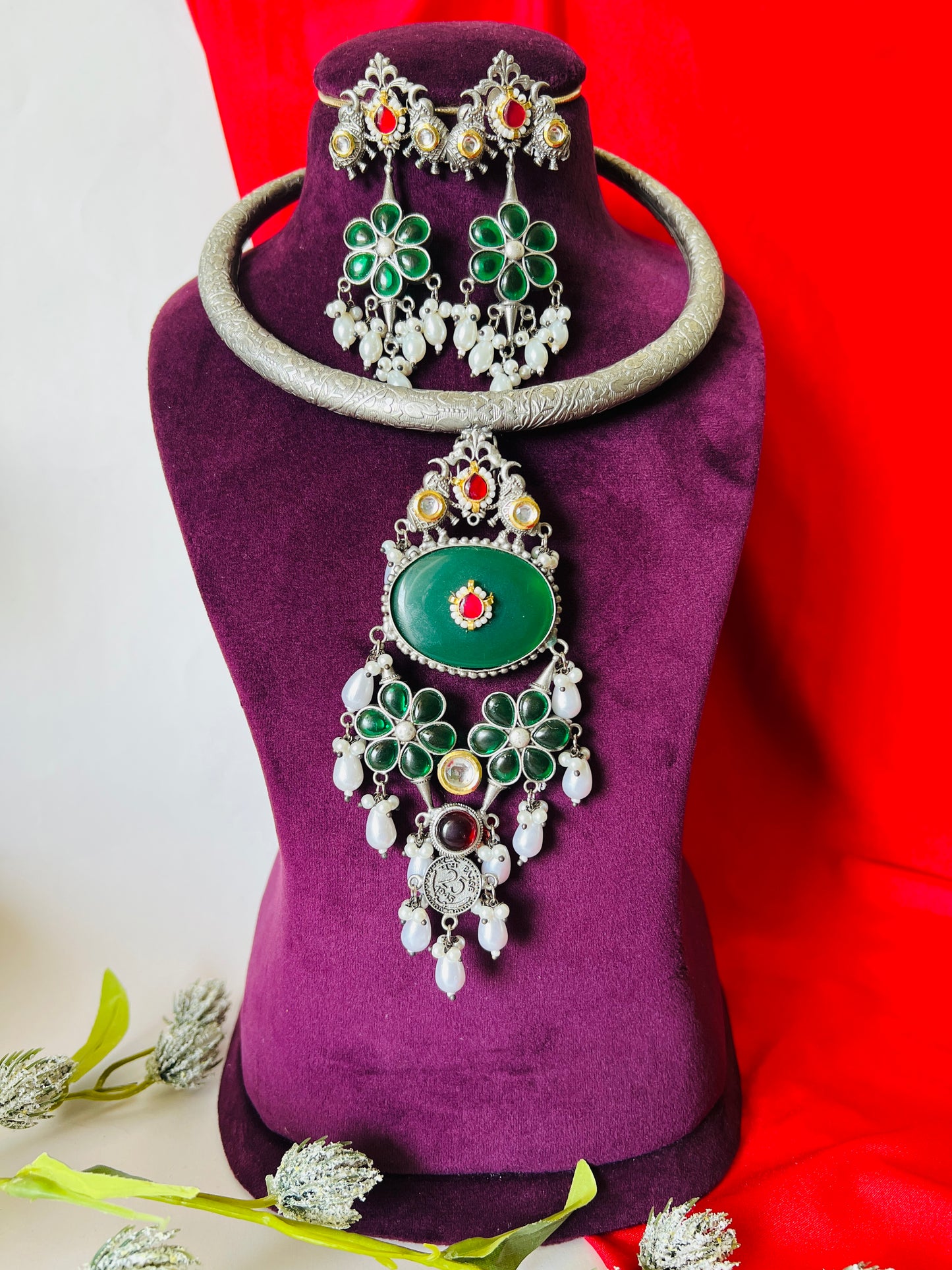 Silver Hasli Style Choker Necklace Set DB-GP122000Z2