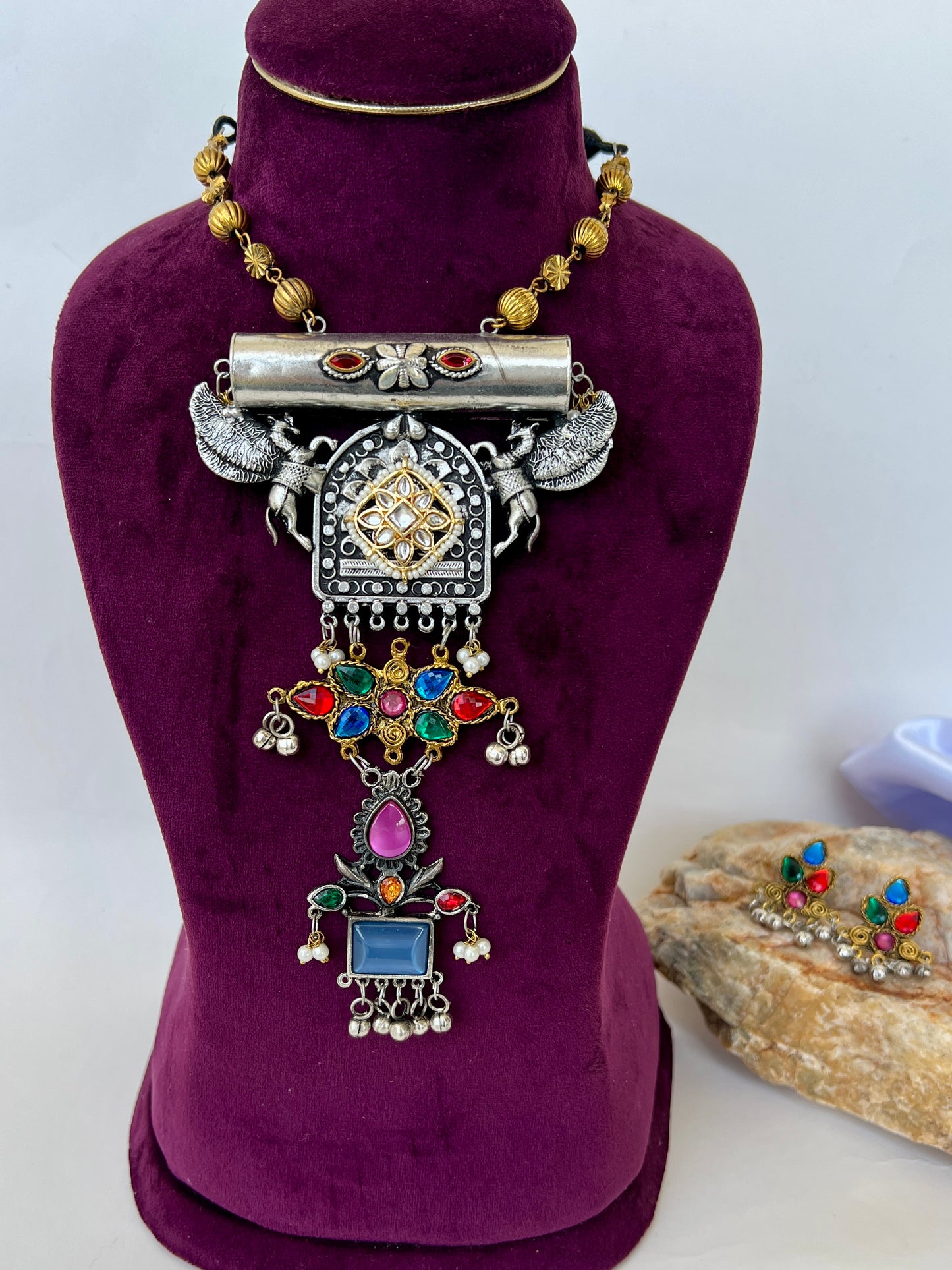 Krisha Multicolor Oxidise Necklace Set DB-OX9000Z2