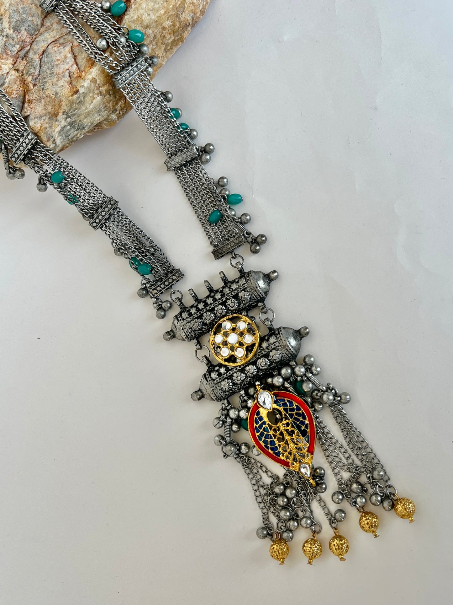 Adrisha Dual Tone Oxidise necklace DB-OX9800Z2