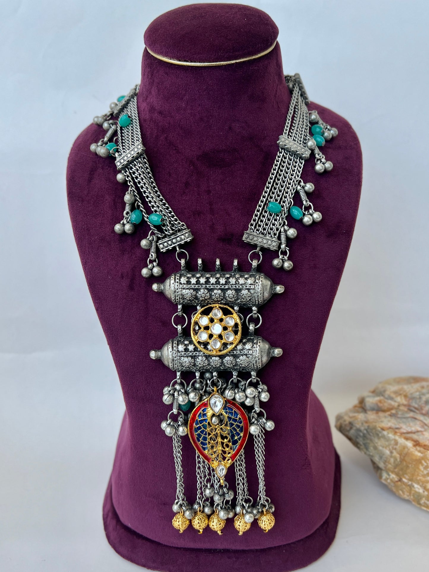 Adrisha Dual Tone Oxidise necklace DB-OX9800Z2