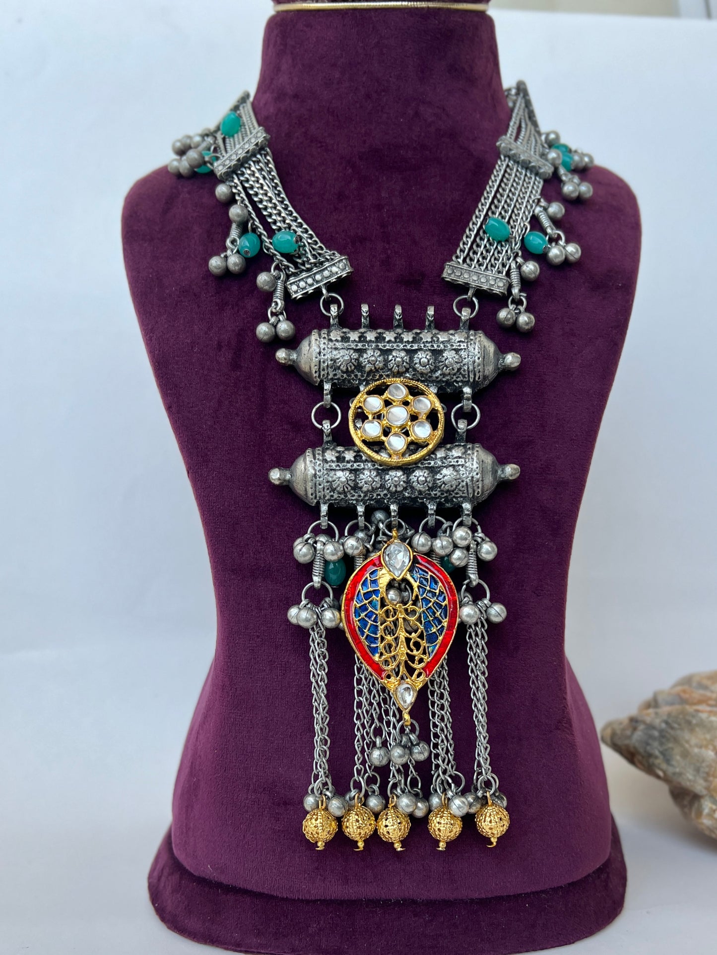 Adrisha Dual Tone Oxidise necklace DB-OX9800Z2