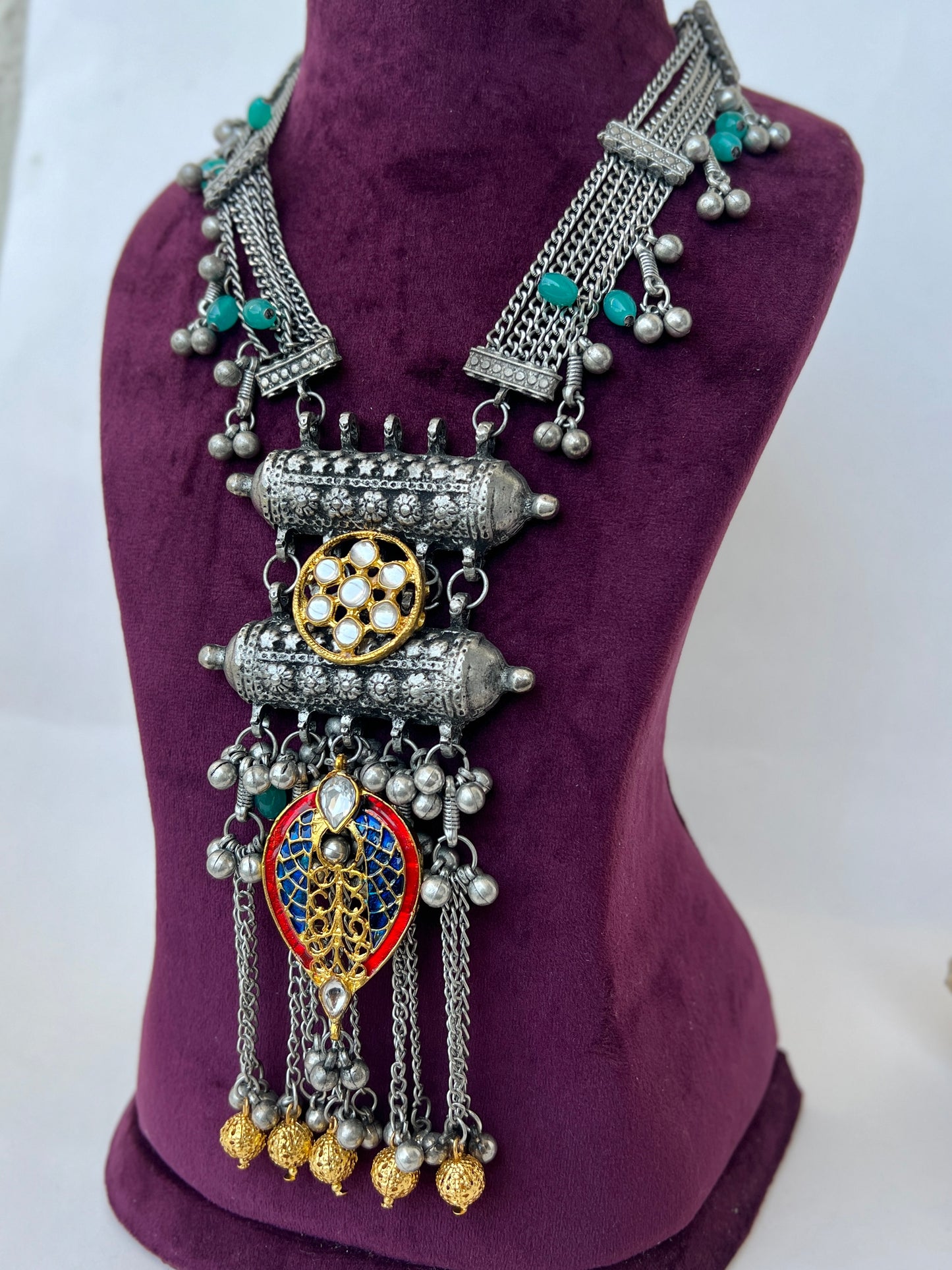 Adrisha Dual Tone Oxidise necklace DB-OX9800Z2