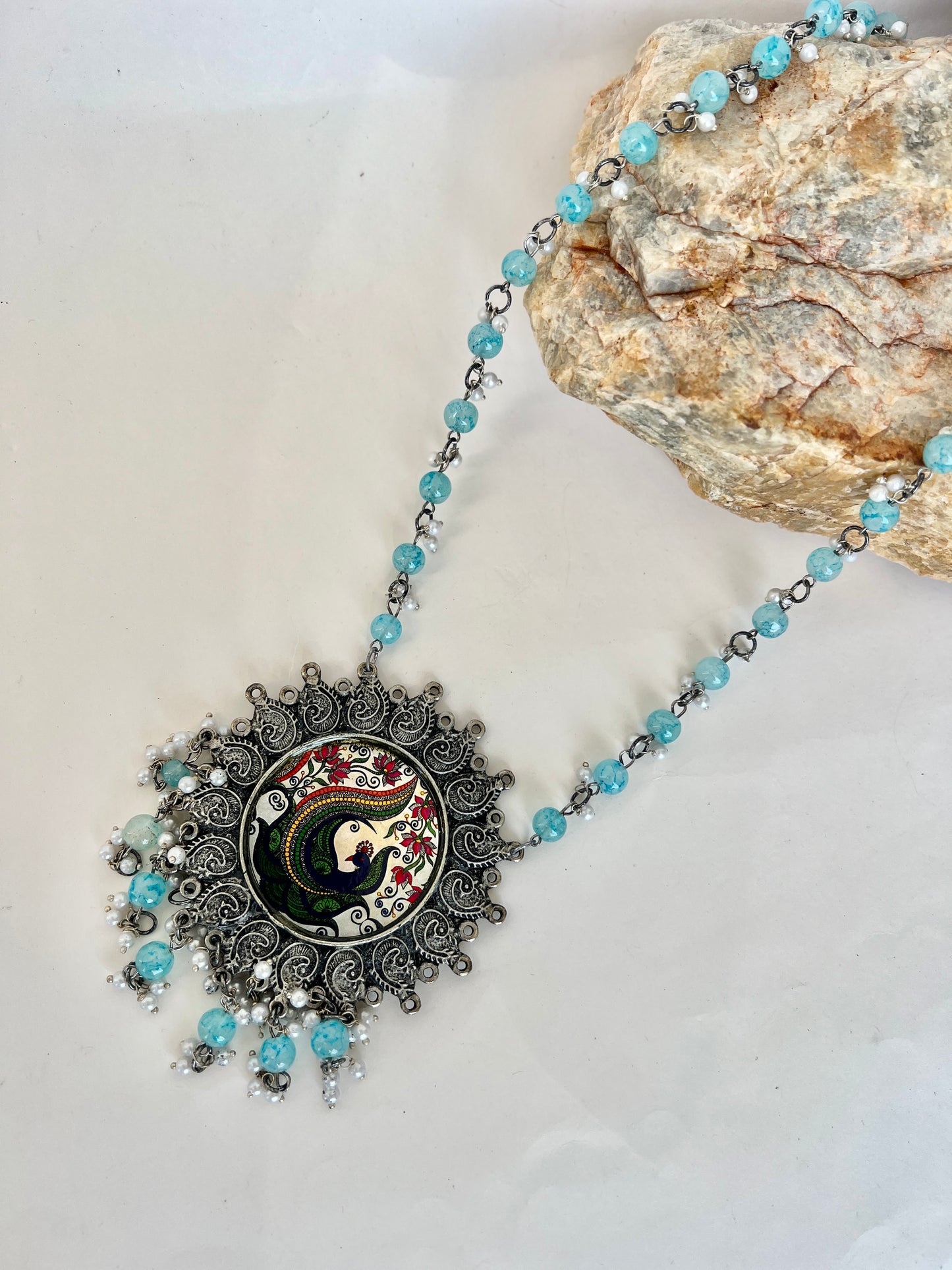 Sufiaa Oxidised Peacock Long Necklace DB-OX6000Z2