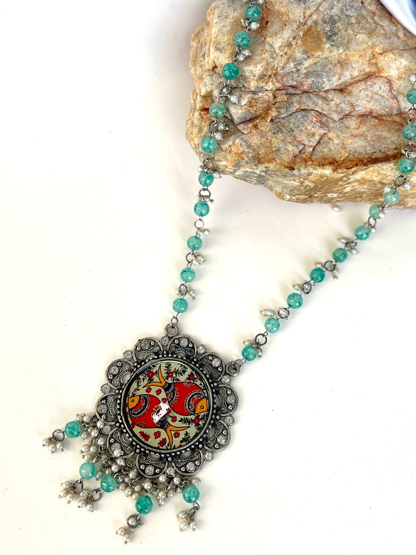 Sufiaa Oxidised Peacock Long Necklace DB-OX6000Z2