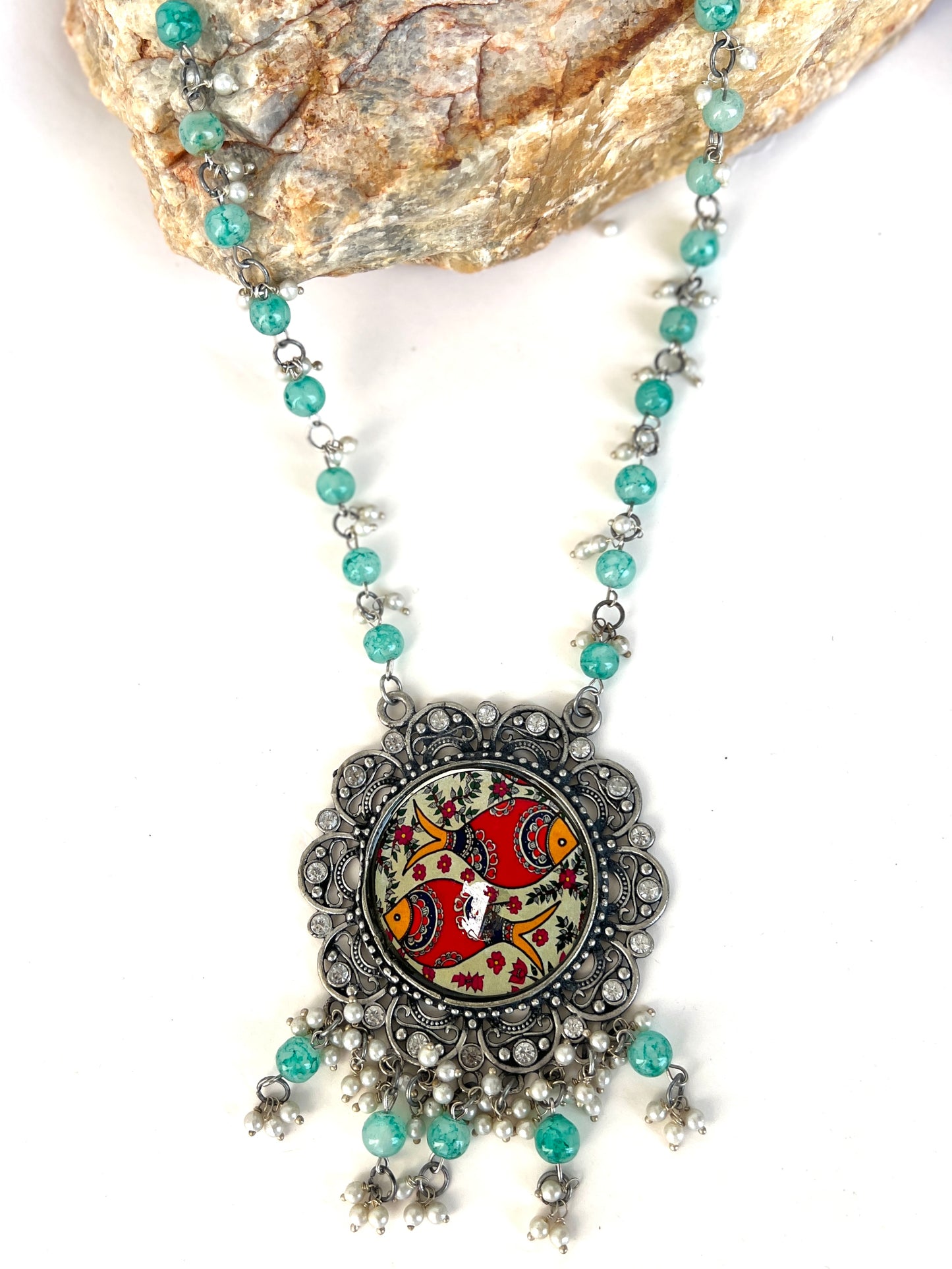 Sufiaa Oxidised Peacock Long Necklace DB-OX6000Z2
