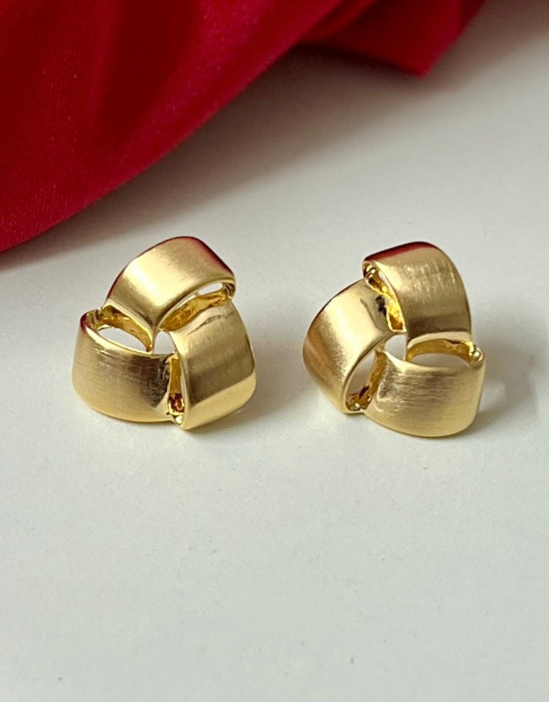 GOLD PLATED TRIANGLE STUDS GP0750ZR