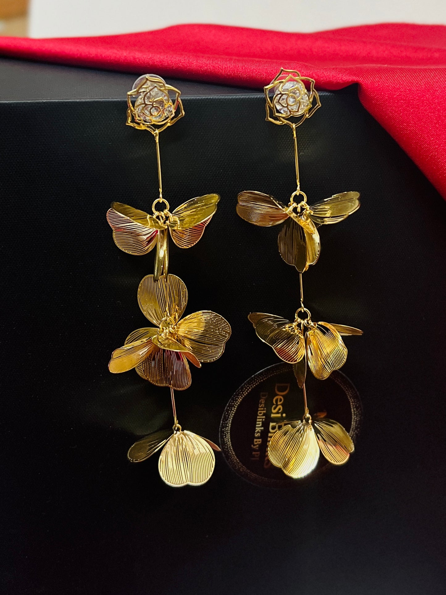 18KT Gold plated Flourish Statement Earrings DB-GP1850Z2