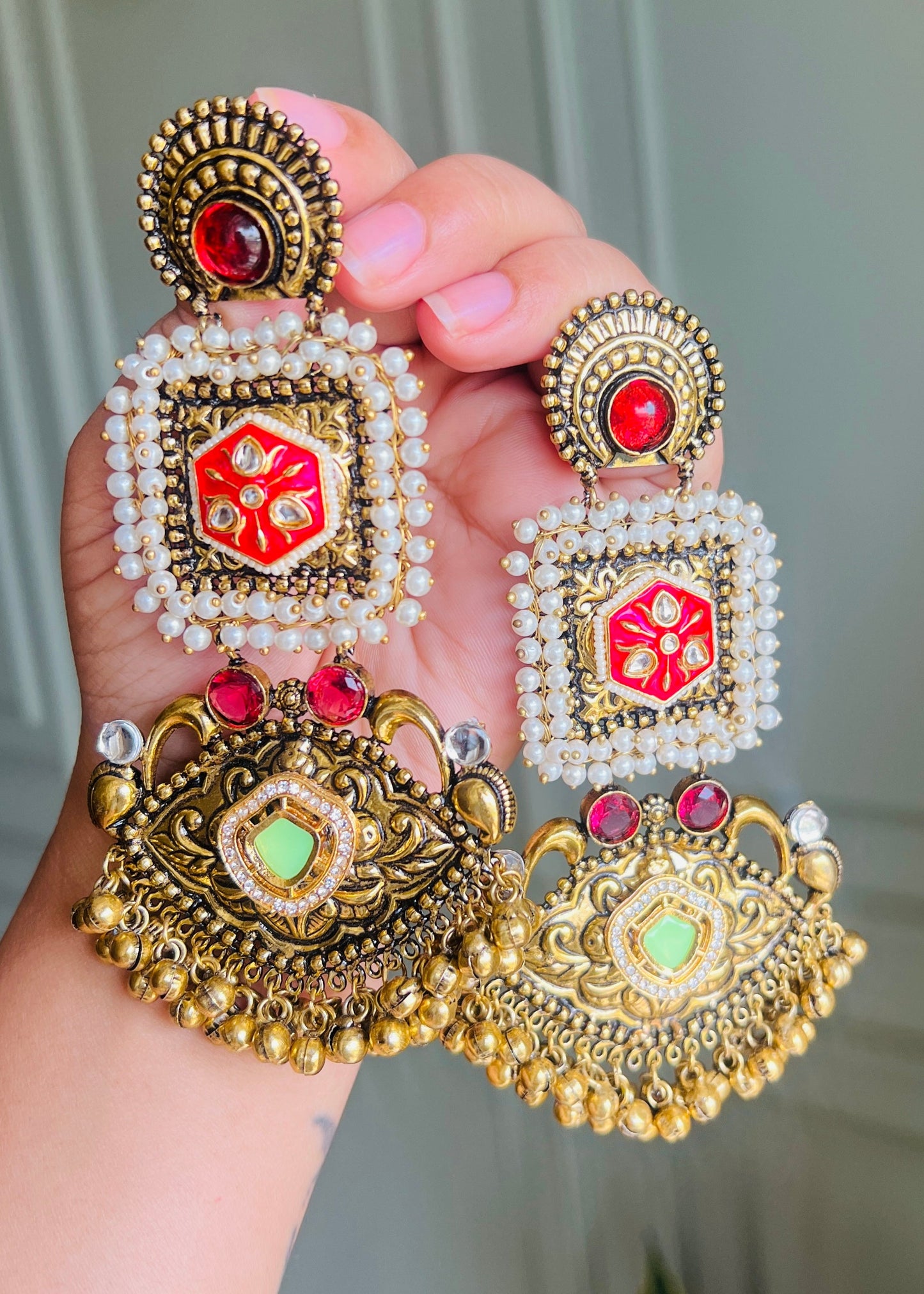 Shereen Meenakari Dangler Earrings DB-GP22800Z2