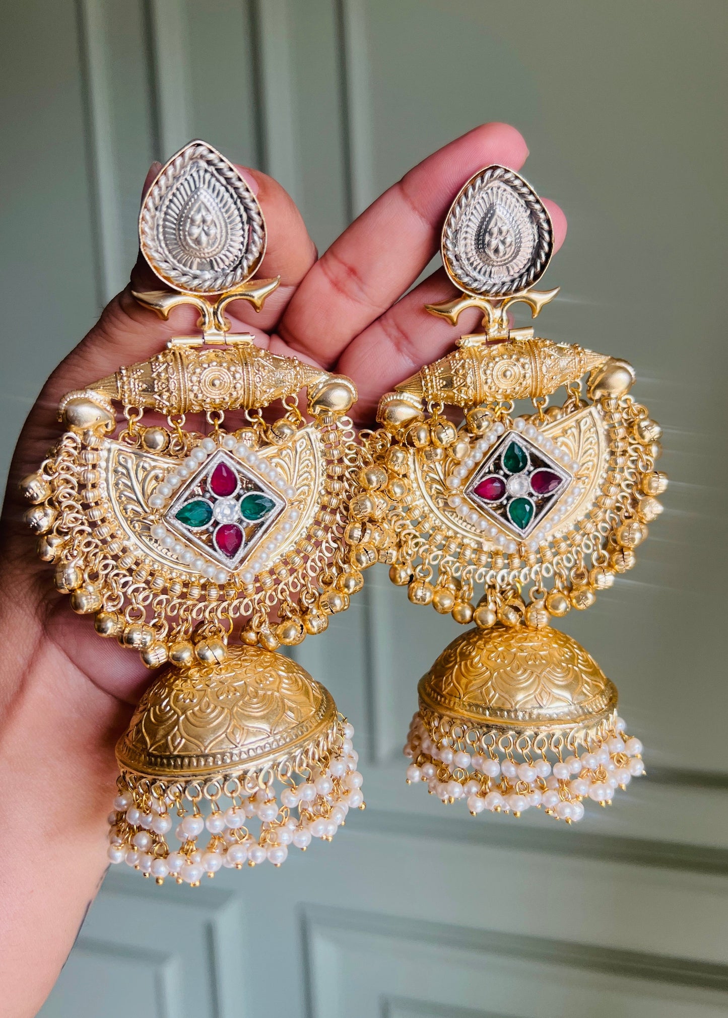 Dilkash Chandbali Statement Jhumka Earrings DB-GP23000Z2