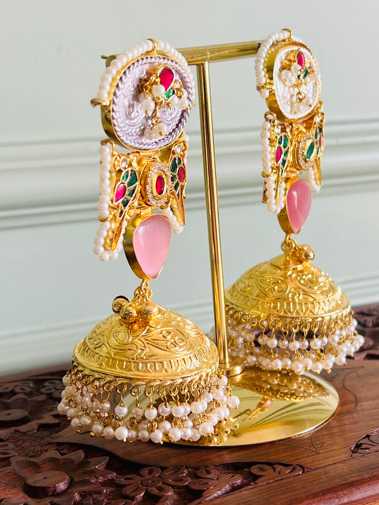 Noor Pachi Kundan Statement Jhumka Earrings DB-GP22800Z2