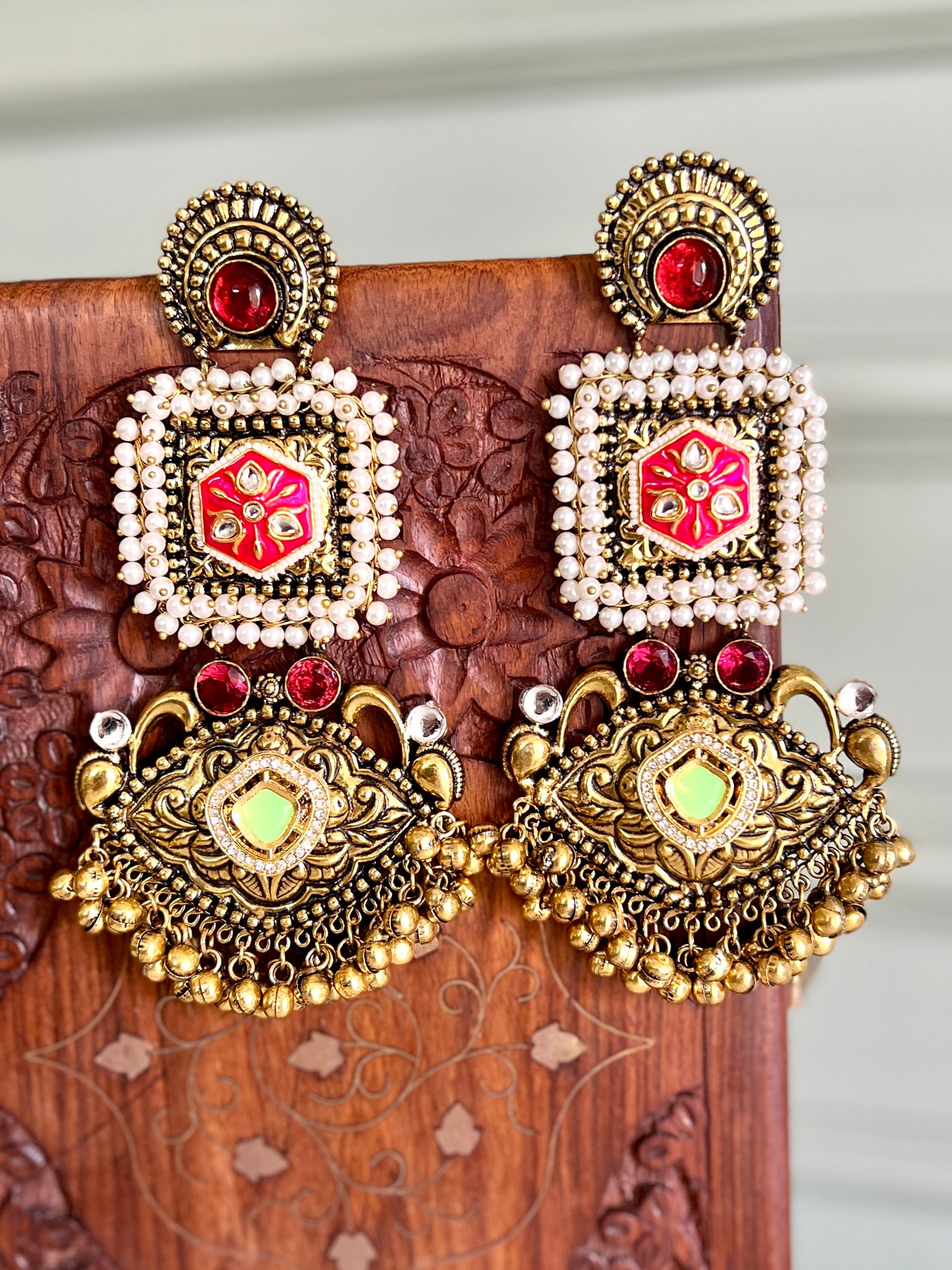 Shereen Meenakari Dangler Earrings DB-GP22800Z2
