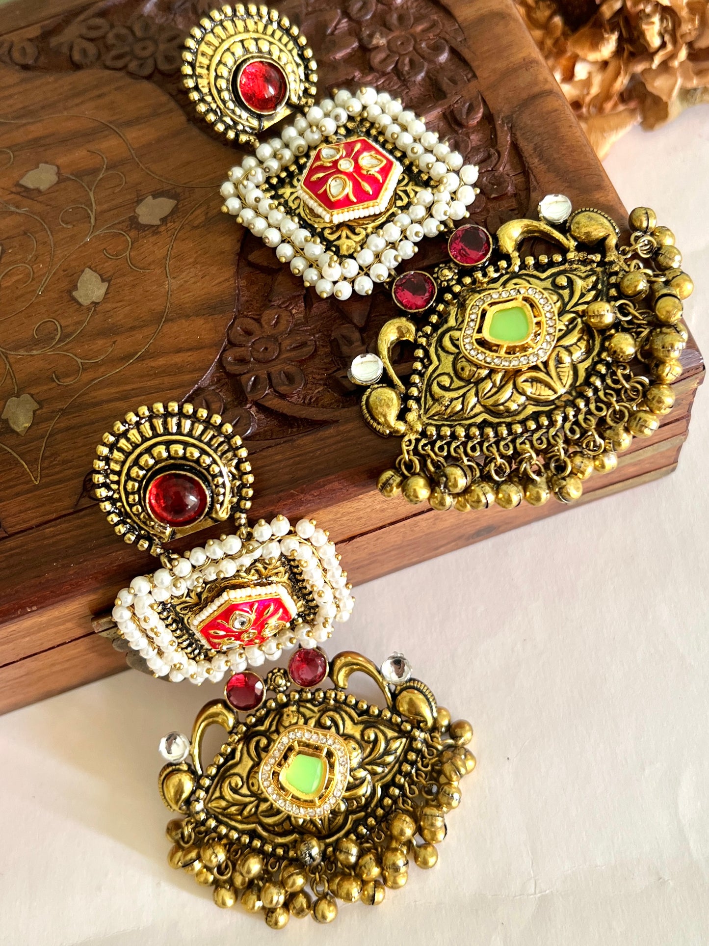 Shereen Meenakari Dangler Earrings DB-GP22800Z2