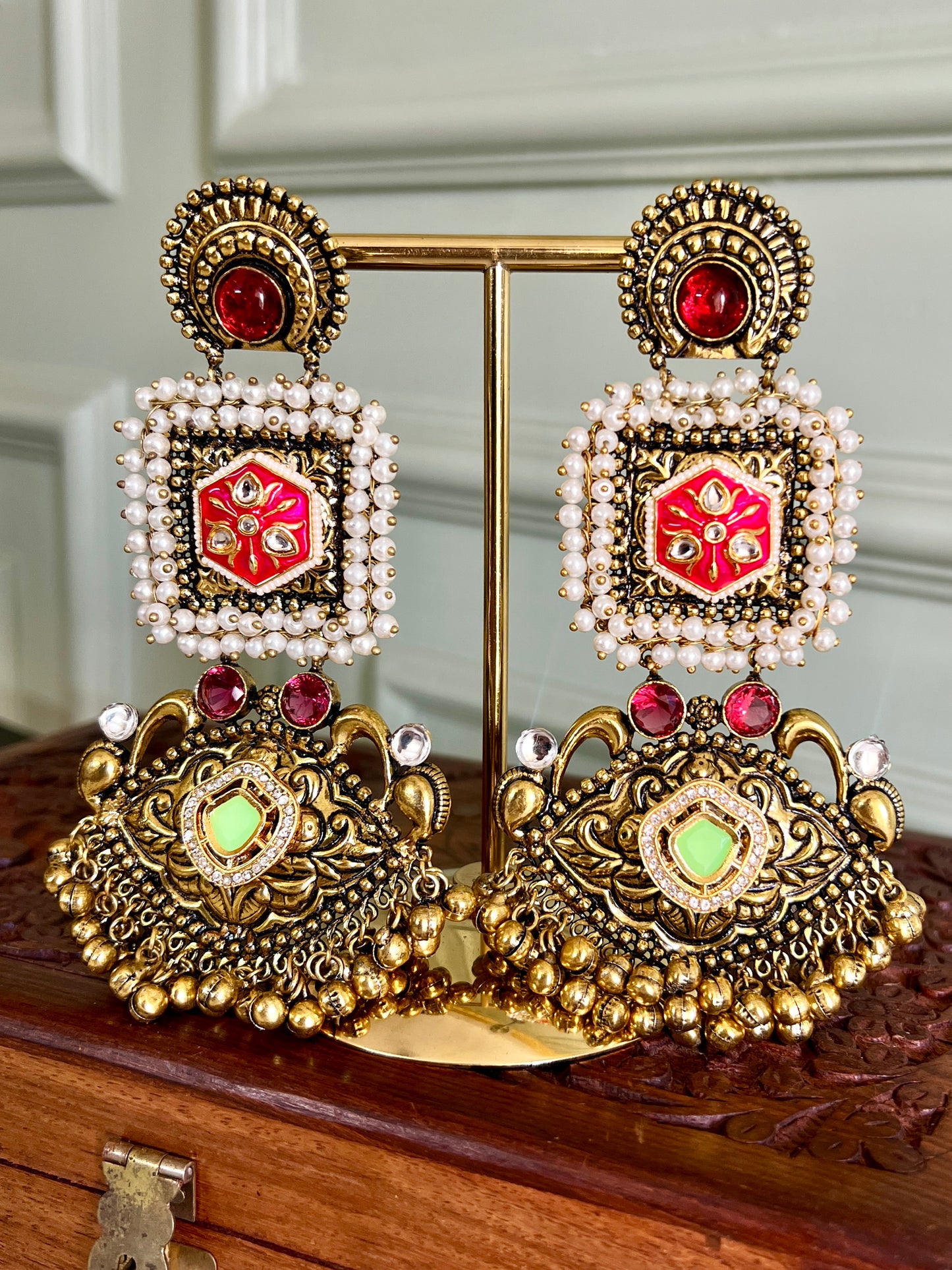 Shereen Meenakari Dangler Earrings DB-GP22800Z2