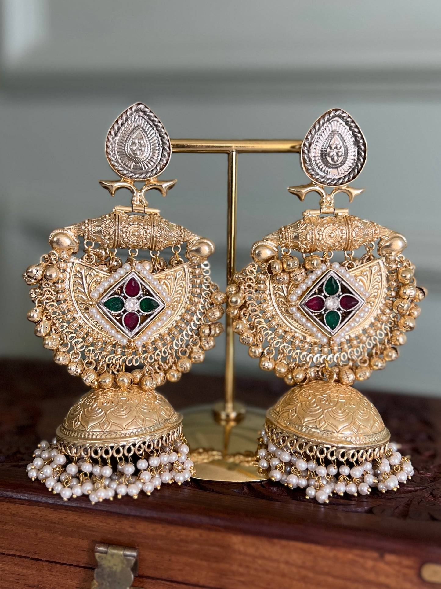 Dilkash Chandbali Statement Jhumka Earrings DB-GP23000Z2