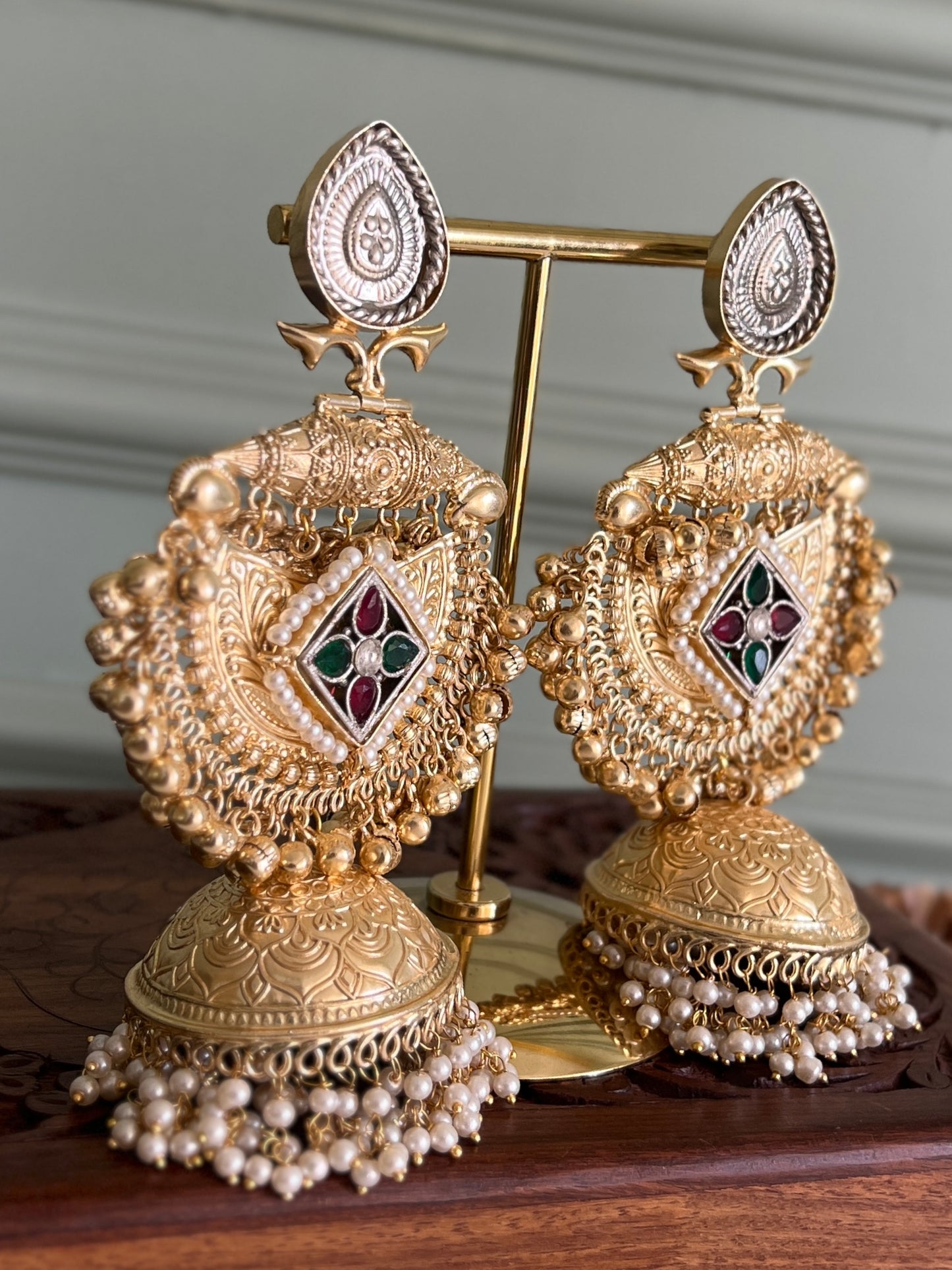 Dilkash Chandbali Statement Jhumka Earrings DB-GP23000Z2