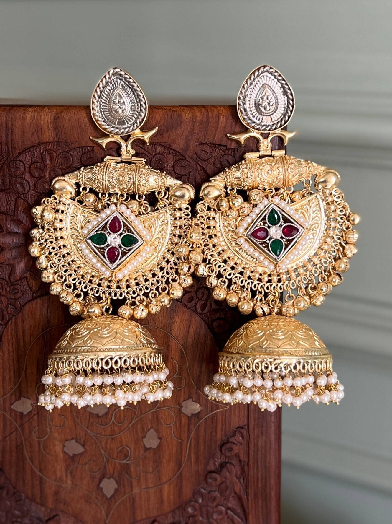Dilkash Chandbali Statement Jhumka Earrings DB-GP23000Z2