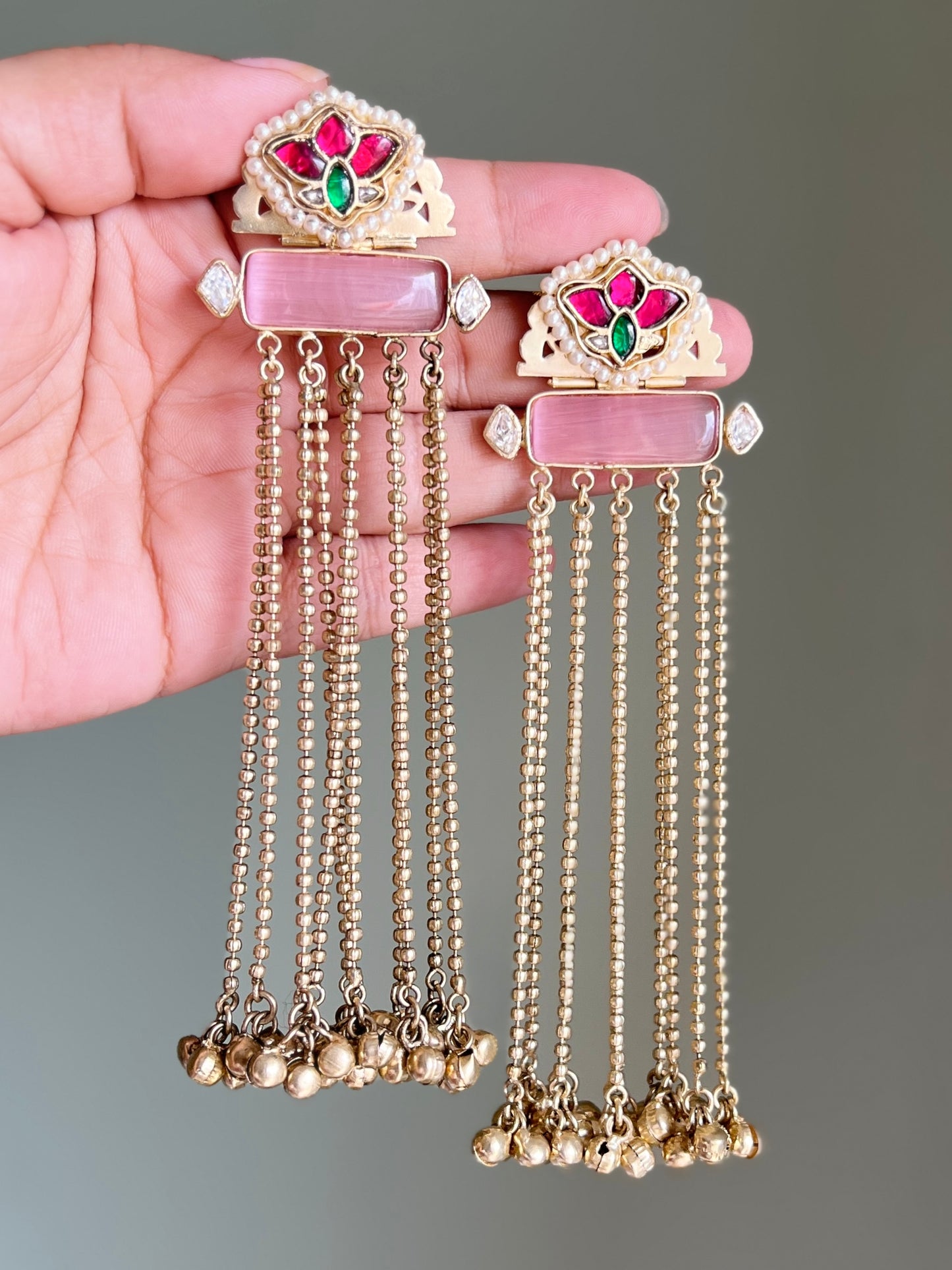 Prachi Kundan Tassels Earrings DB-GP16002Z2