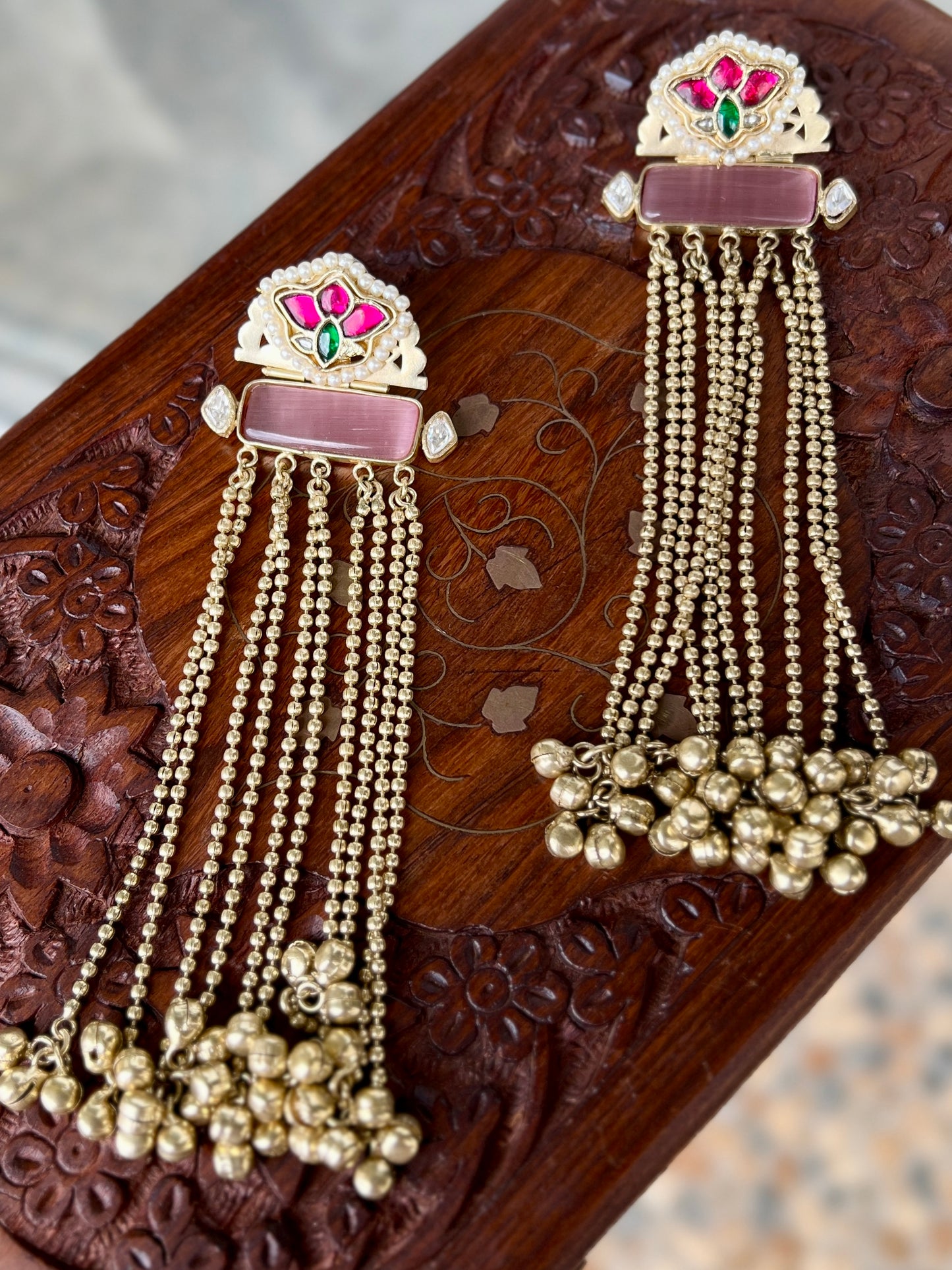 Prachi Kundan Tassels Earrings DB-GP16002Z2