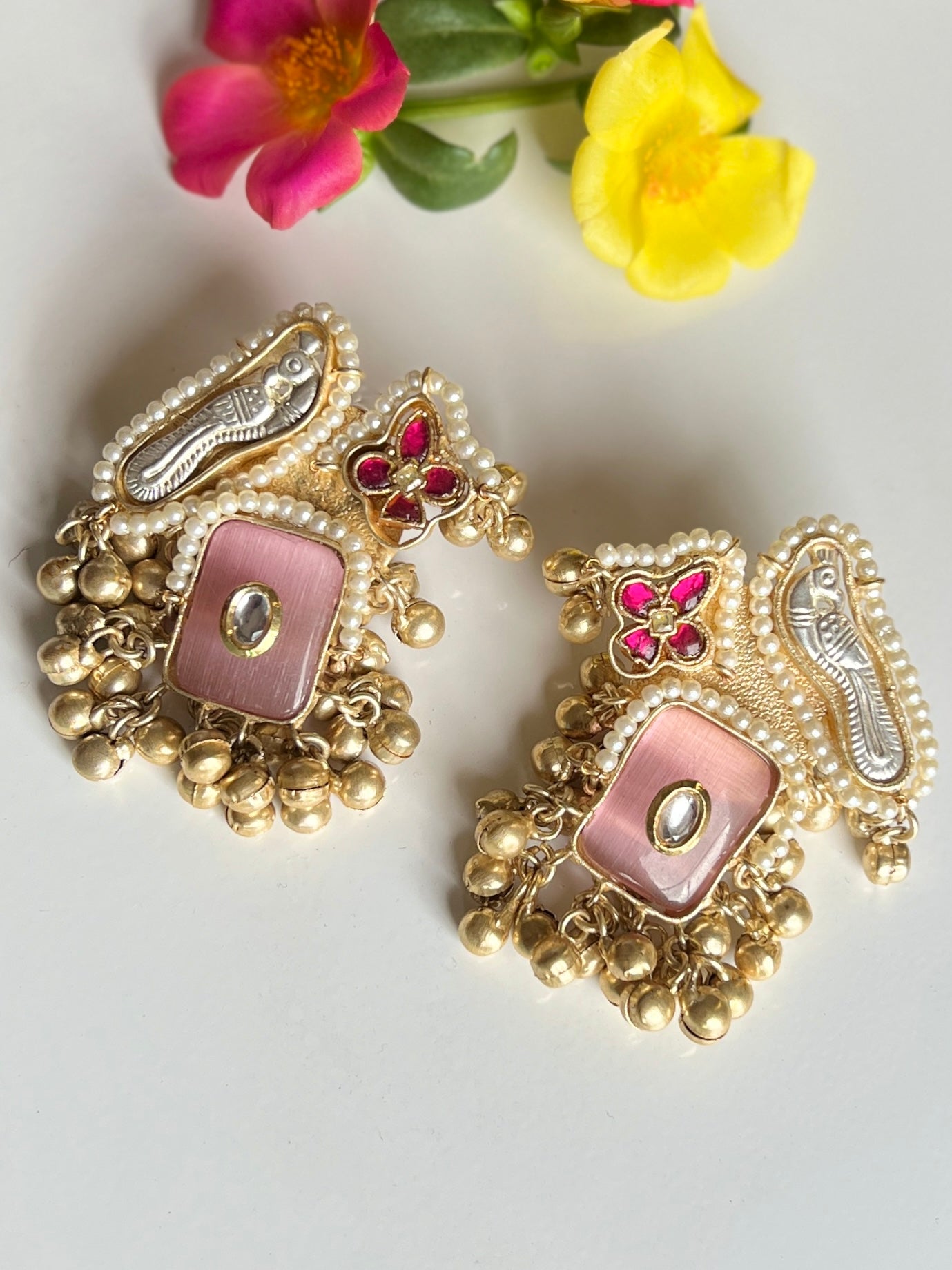 Navya Pachi kundan Big Studs DB-GP12502Z2