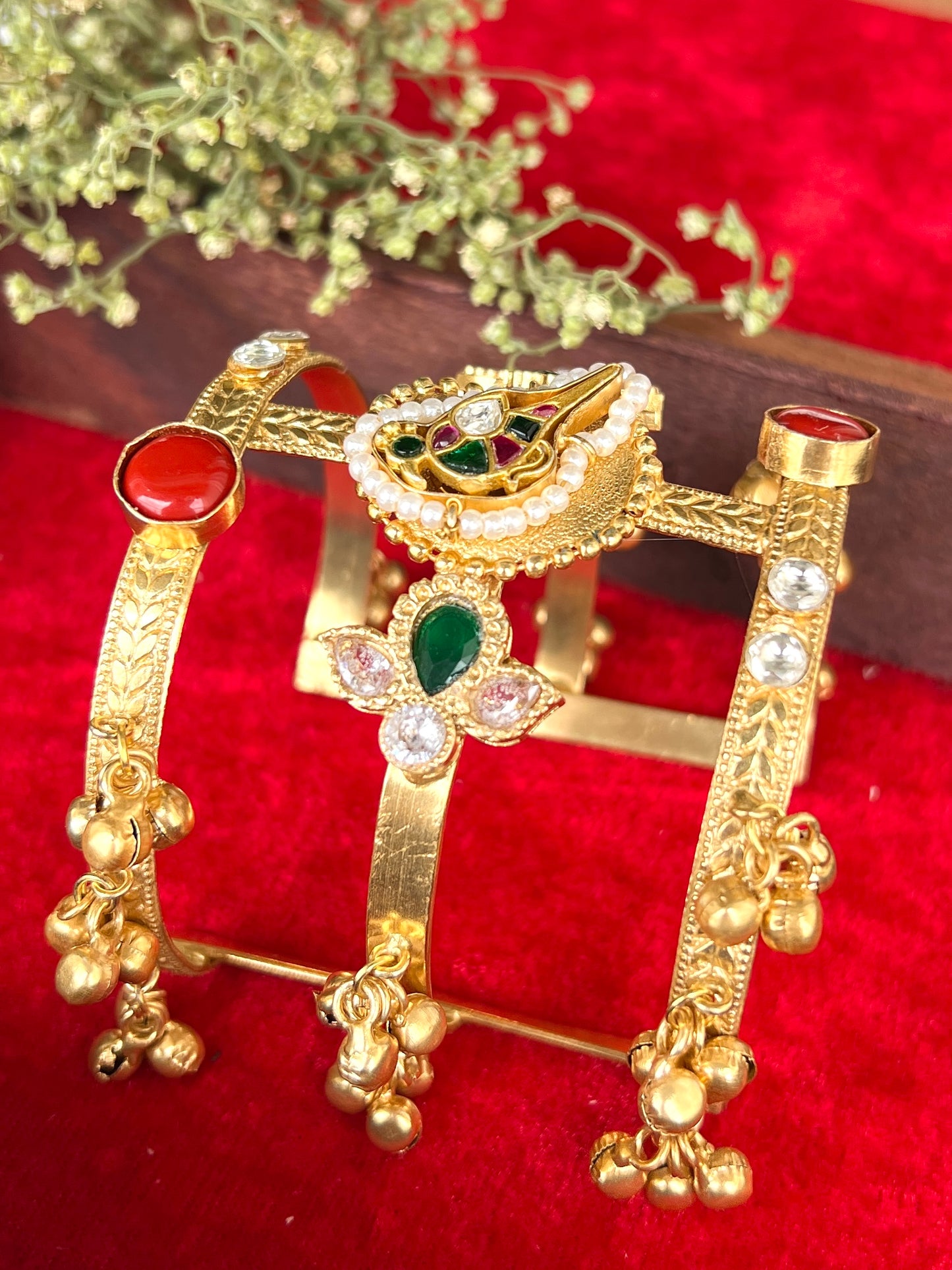 Padmavati Gold Plated Kundan Kada DB-GP12000Z2
