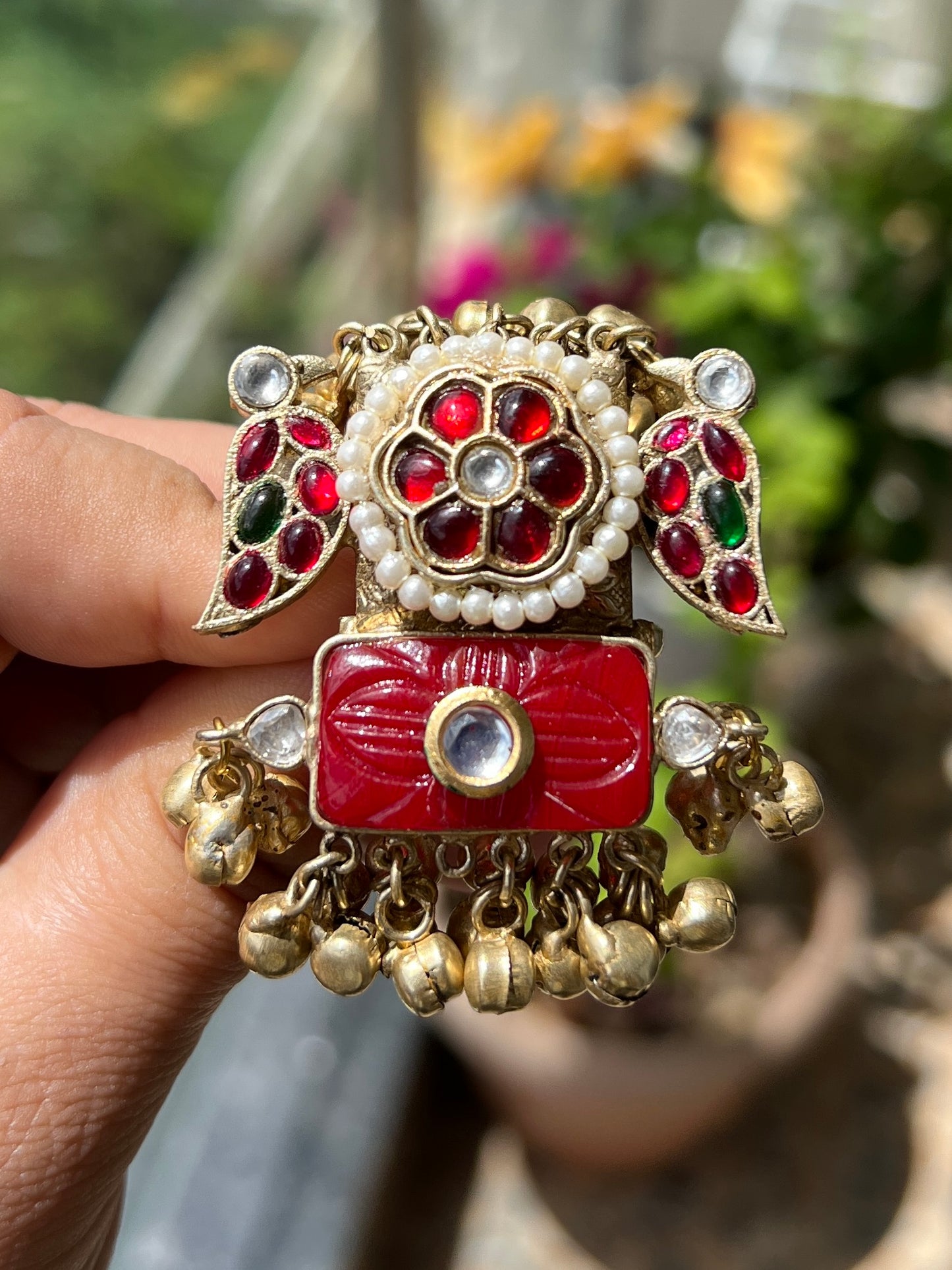 Anika pachi Kundan Ring DB-GP11430Z2