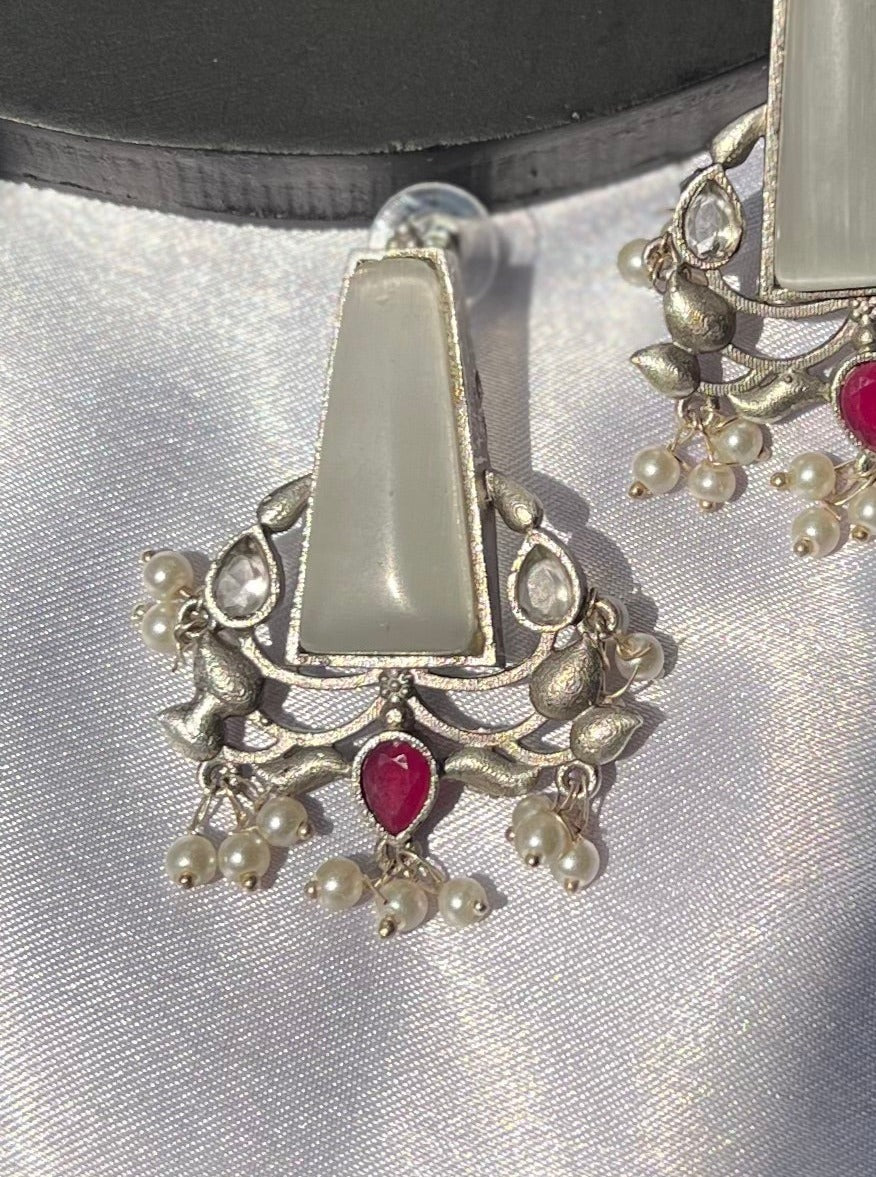Ruhani Silver Replica Dangler Earrings DB-SR1371Z7