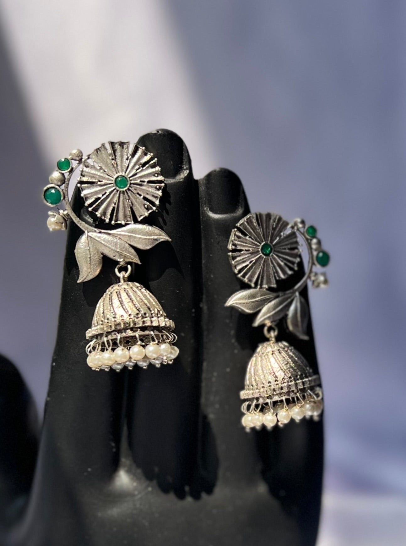 Khusi Silver Replica Jhumka Earrings DB-SR1371Z6