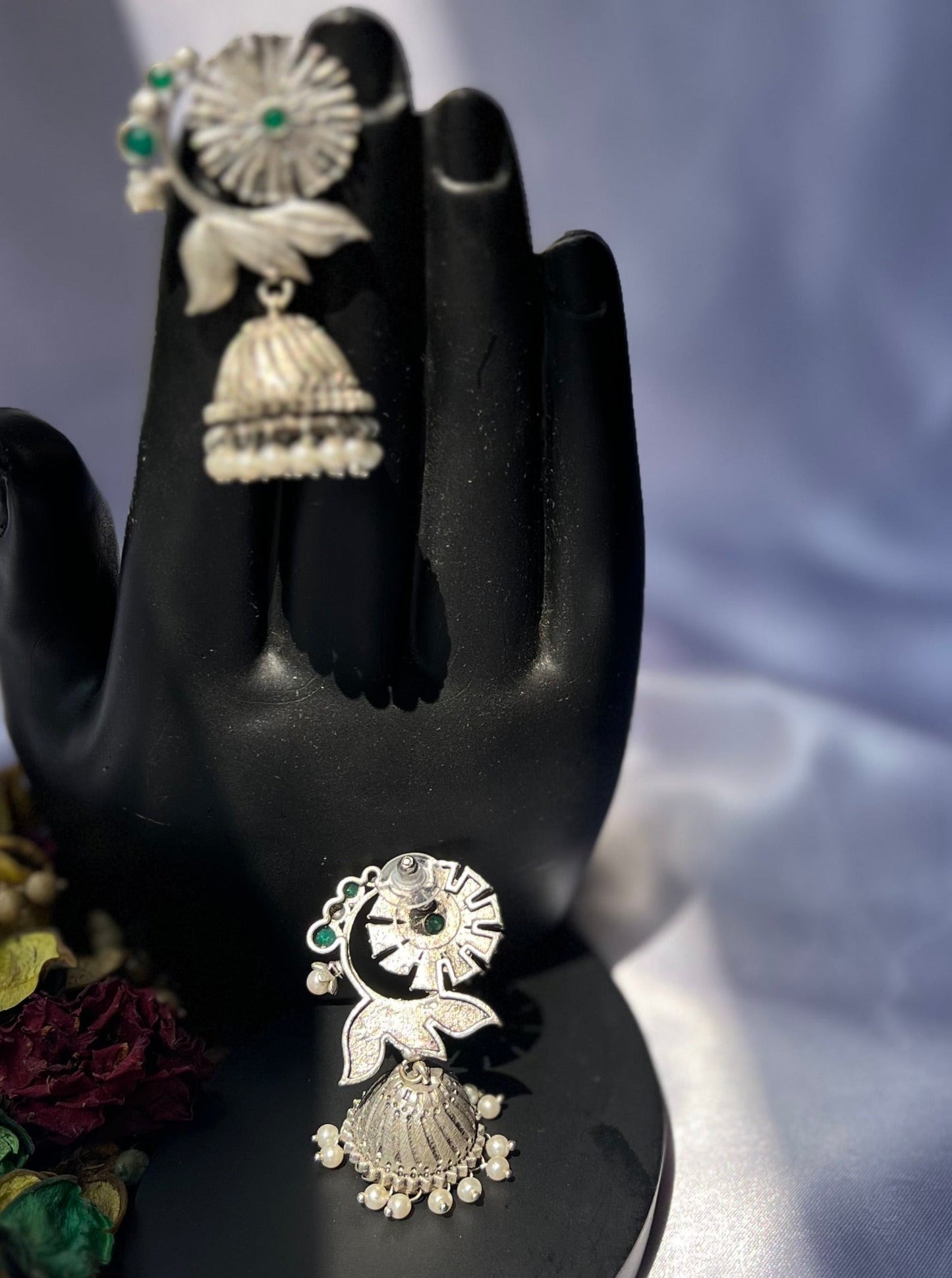 Khusi Silver Replica Jhumka Earrings DB-SR1371Z6