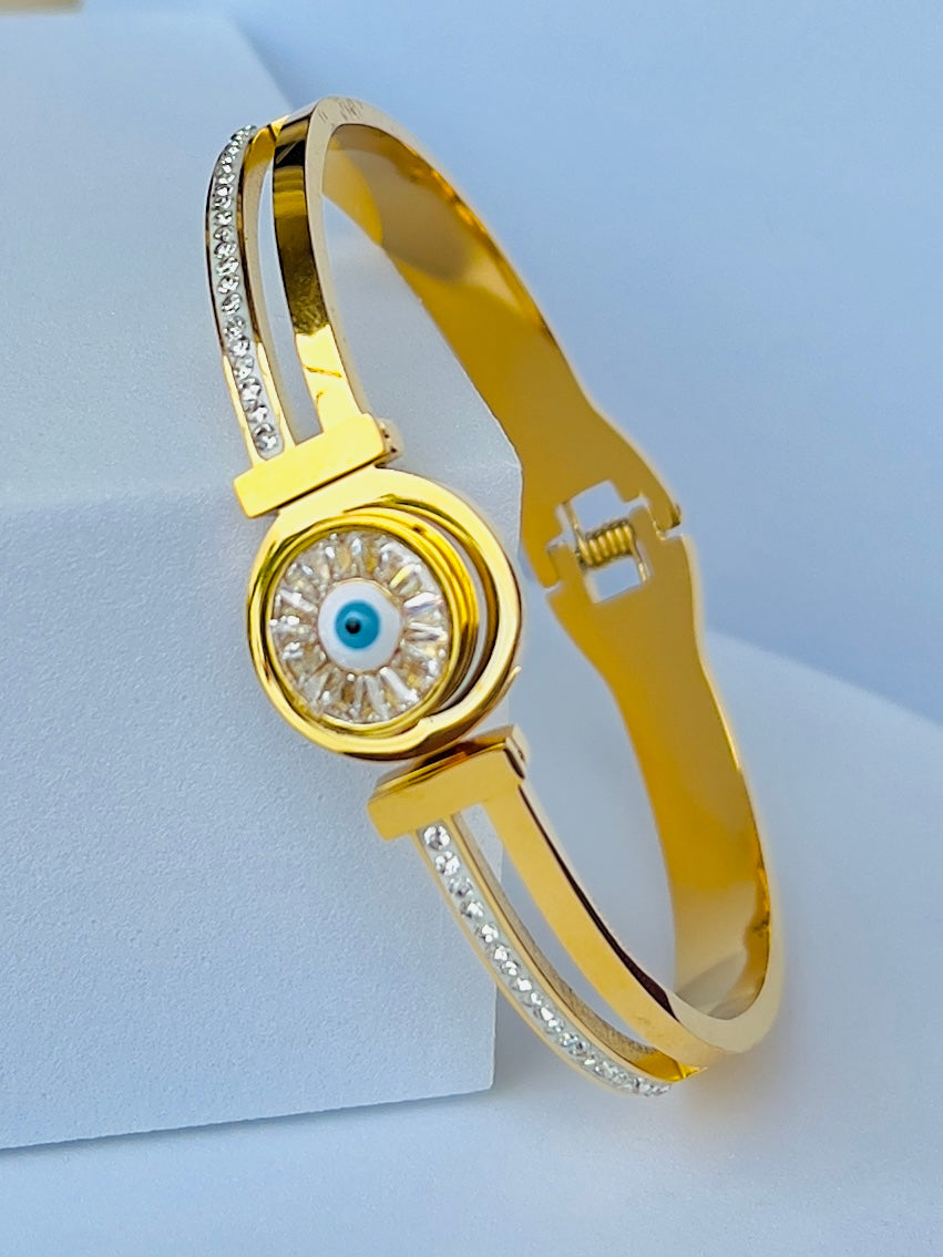 Evil Eye Openable Bangle Bracelet