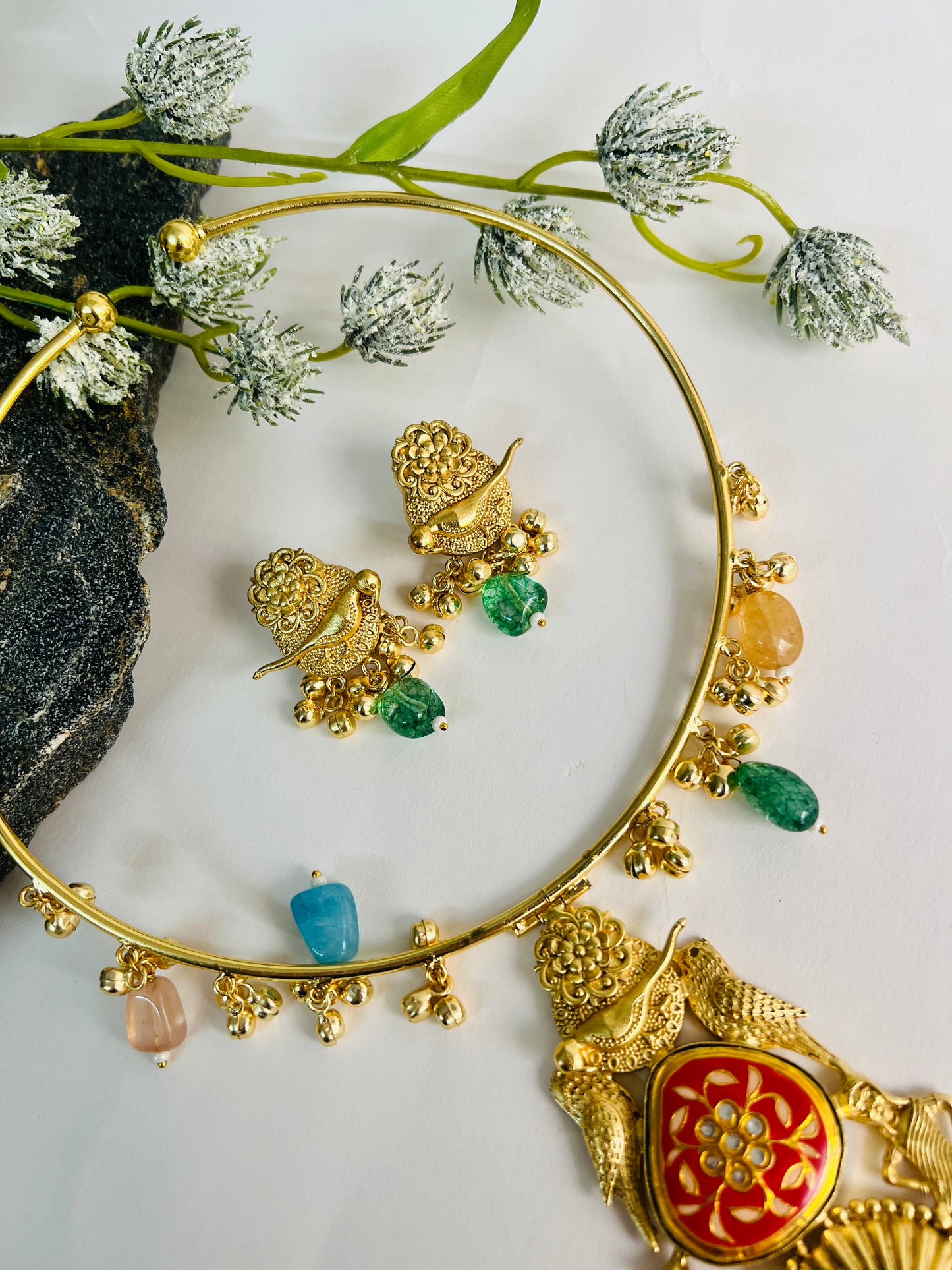 RUBINA HANDCRAFTED HASLI NECKLACE SET DB-GP12400Z2