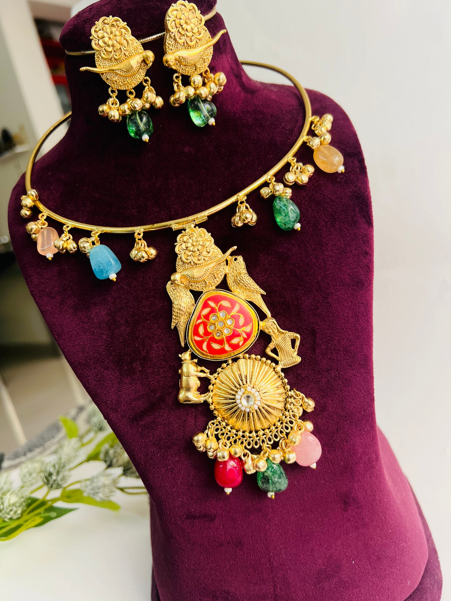 RUBINA HANDCRAFTED HASLI NECKLACE SET DB-GP12400Z2