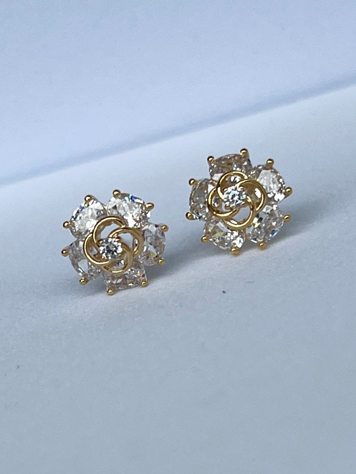 Gold plated Small Diamond Earring