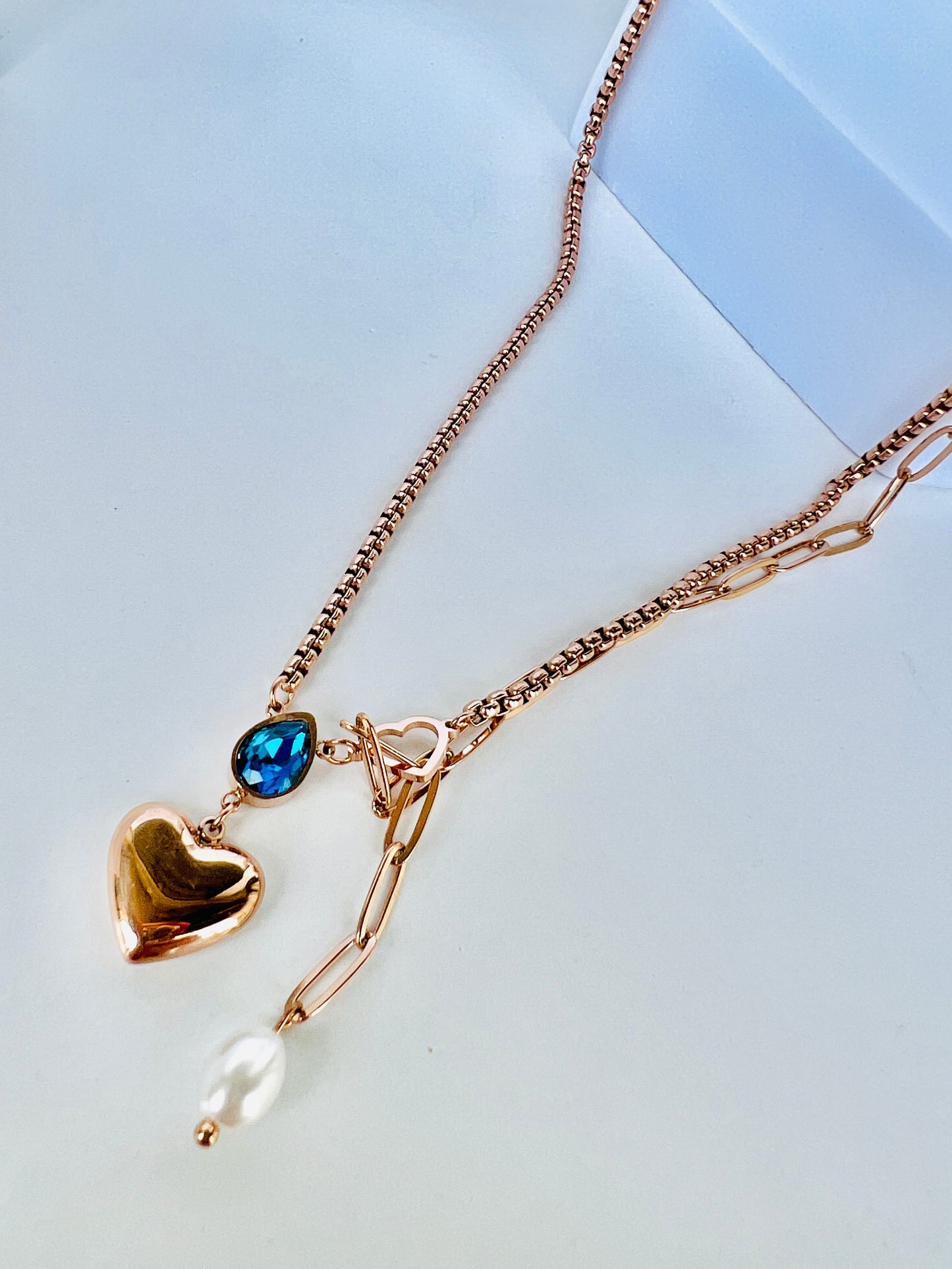 Faha Rose Gold Heart Necklace