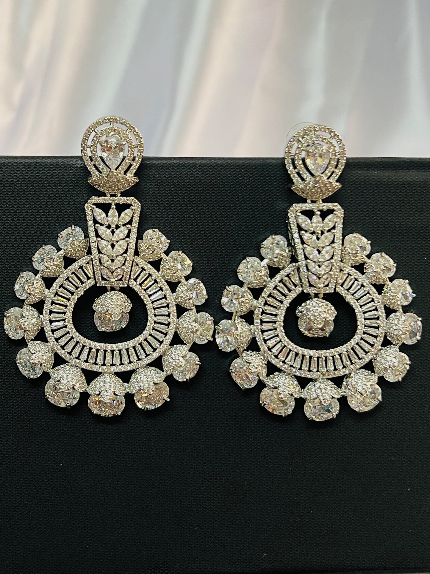 ZIRCONIA FULL MOON DESIGNER EARRINGS DB-AD12300Z2