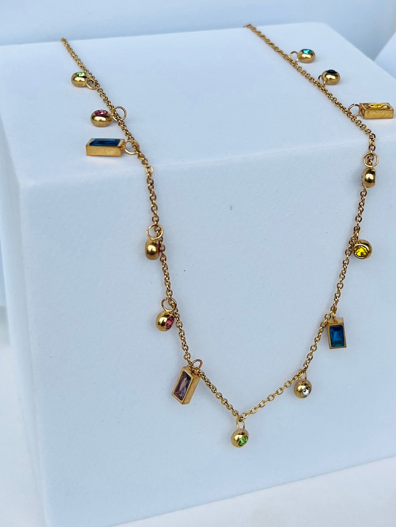 Gia Multicolor Charm Necklace