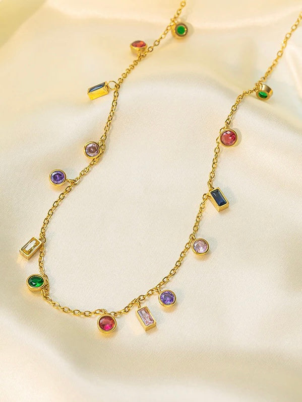 Gia Multicolor Charm Necklace