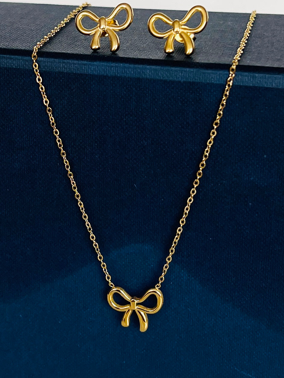Golden Bow Necklace set