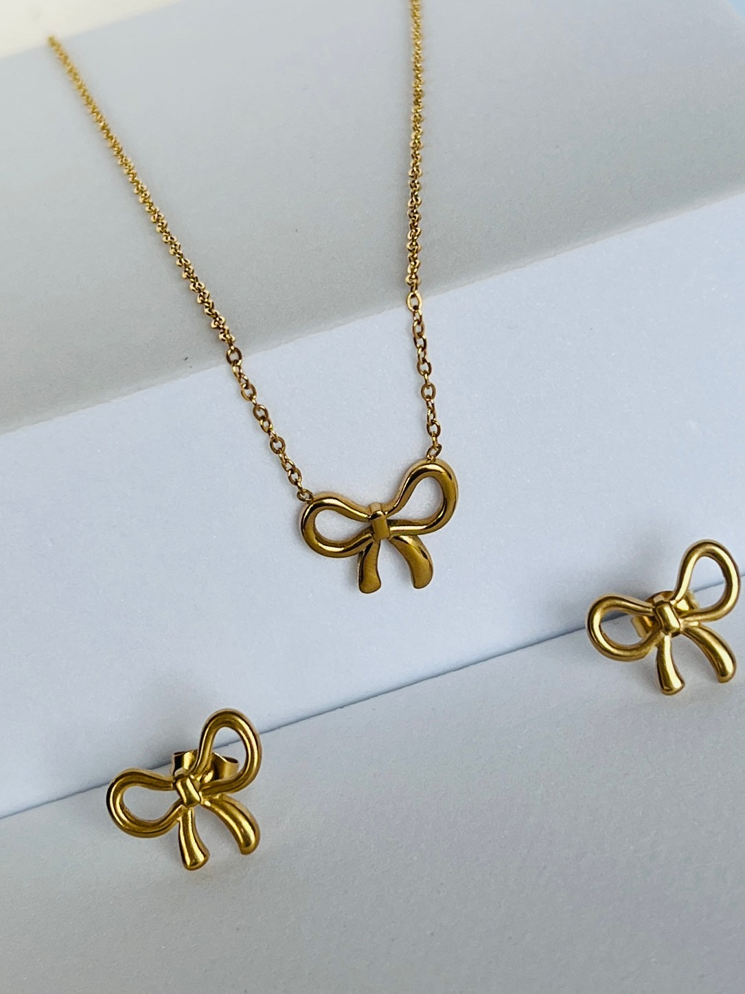 Golden Bow Necklace set