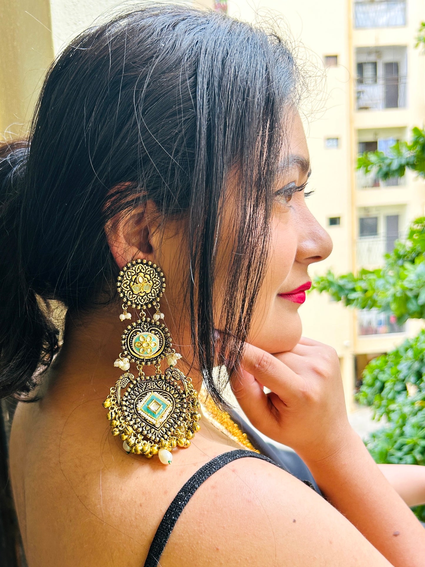Nargis Statement Dangler Earring DB-GP117200Z2