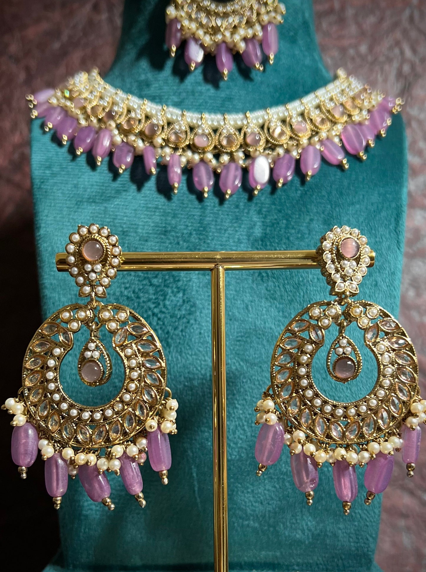 Akshara Reverse AD Lavender Necklace Set DB-RAD11600Z