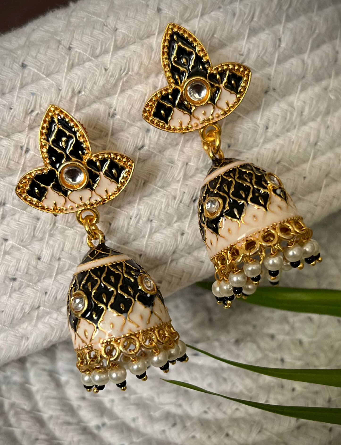 Meenakari Dual Shade Jaal Jhumka earrings DB-MK3300Z13